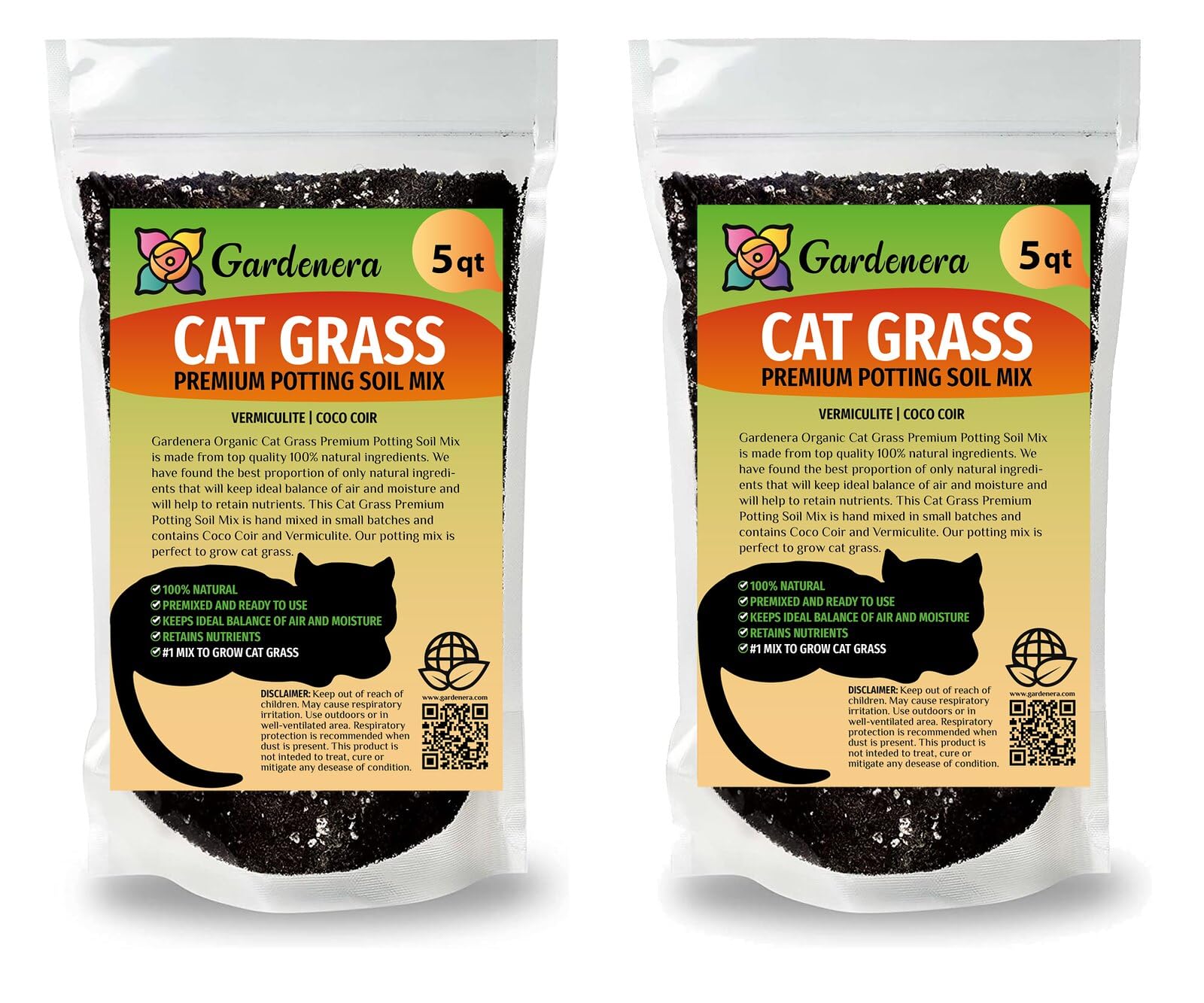 Gardenera Cat Grass Planting Soil - Provide Your Cat with a Safe and Healthy Greenscape - 10 QUARTS