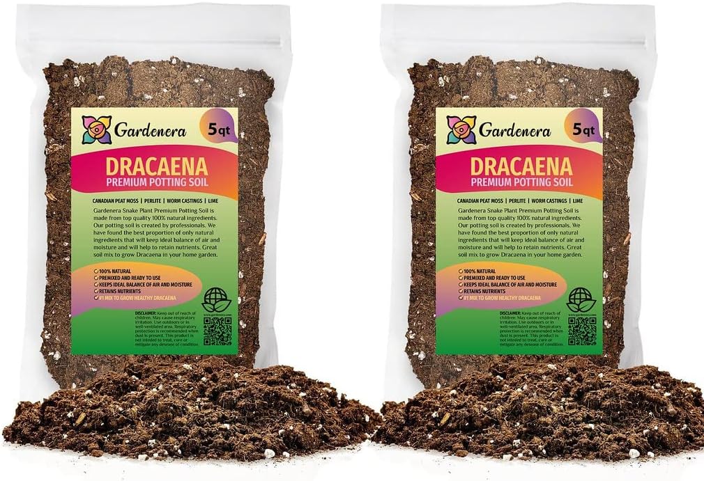 GARDENERA Premium Dracaena Potting Soil Mix - (10 Quart Bag)