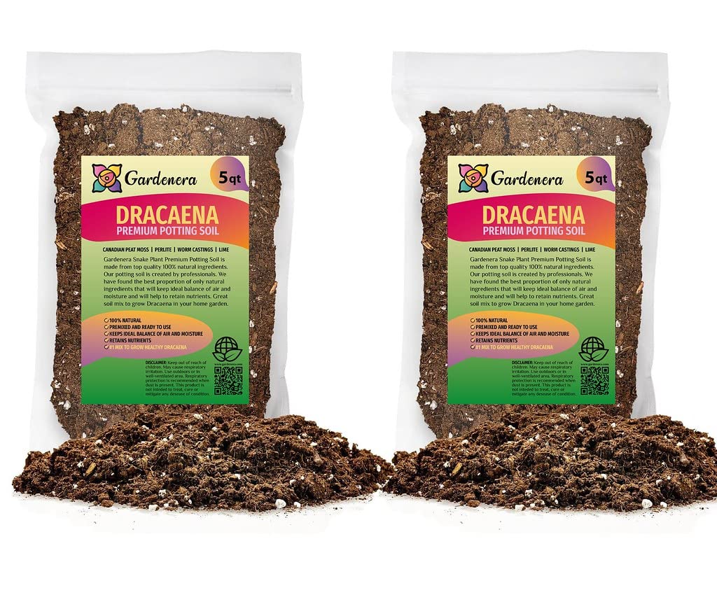 GARDENERA Premium Dracaena Soil Mix - 1 QUART - Expertly Formulated Potting Mix for Thriving Dracaena Trees and Shrubs