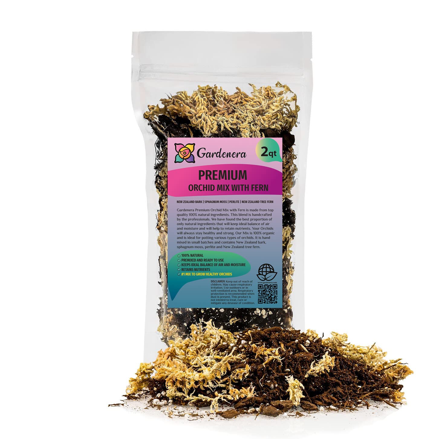 tree fern potting mix GARDENERA Premium Orchid Potting Soil - 1 QUART - Made with The Finest Ingredients - Fern, Pine Bark, Sphagnum Moss and Perlite