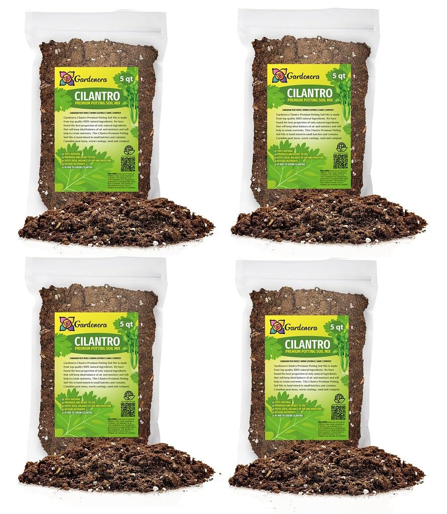 potting mix for coriander Gardenera Premium Cilantro Plant Potting Mix - Crafted for Vigorous Cilantro Growth and Intense Flavor