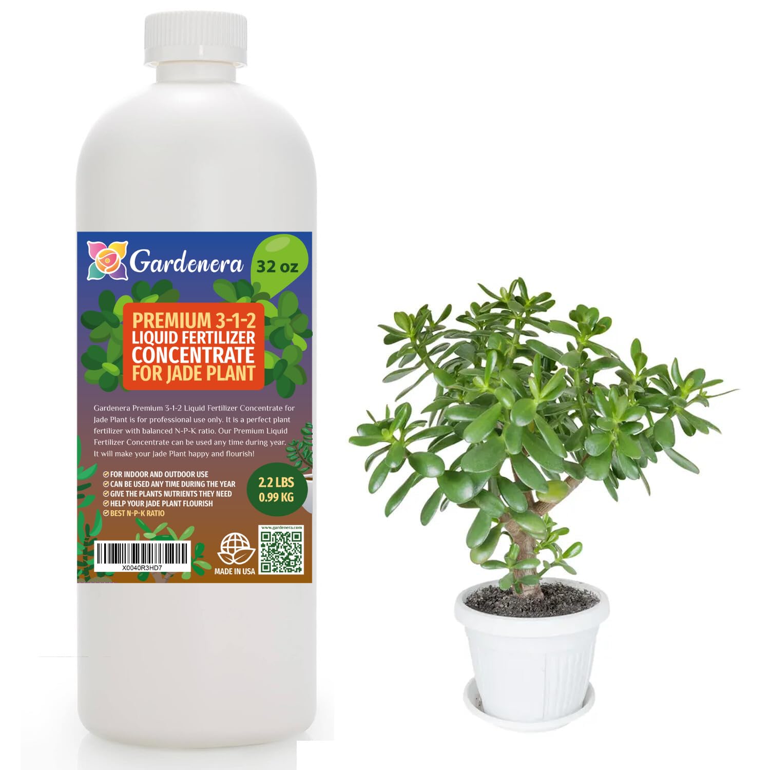 jade plant fertilizer ratio Premium Liquid Jade Plant Fertilizer - 3-1-2 Concentrate for Indoor Plants and Flowers by Gardenera | Organic Plant Food for Jade Plants