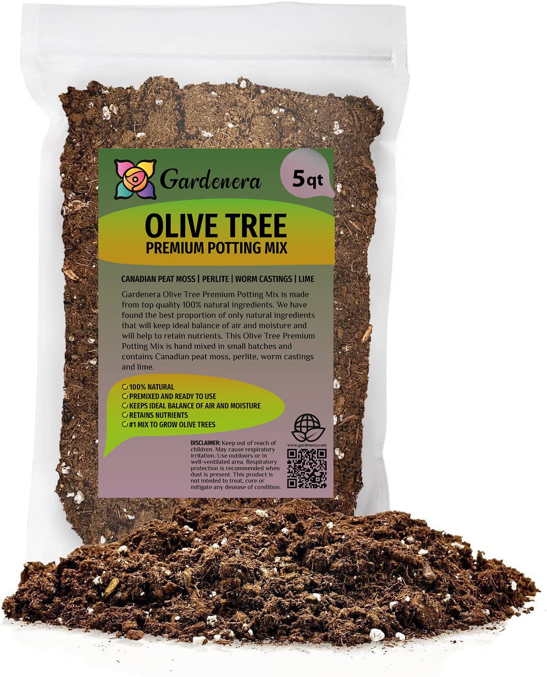 Premium Potting Mix for Olive Trees by Gardenera - 3 QUART - Nourish and Strengthen Roots, Promoting Resilience and Abundant Harvests