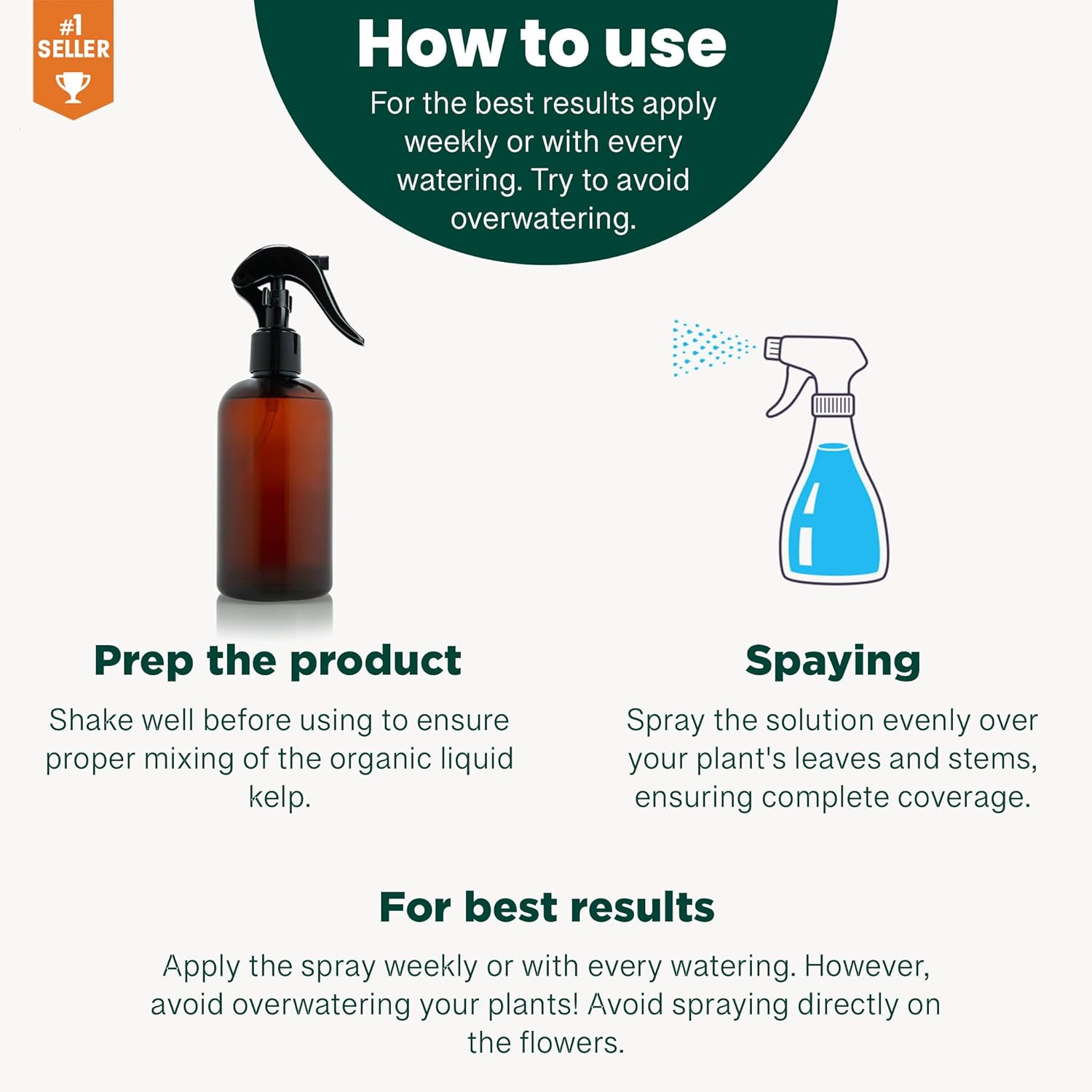 seaweed solution for succulents Gardenera Premium Organic Liquid Kelp Spray for ORCHIDS - 8 oz