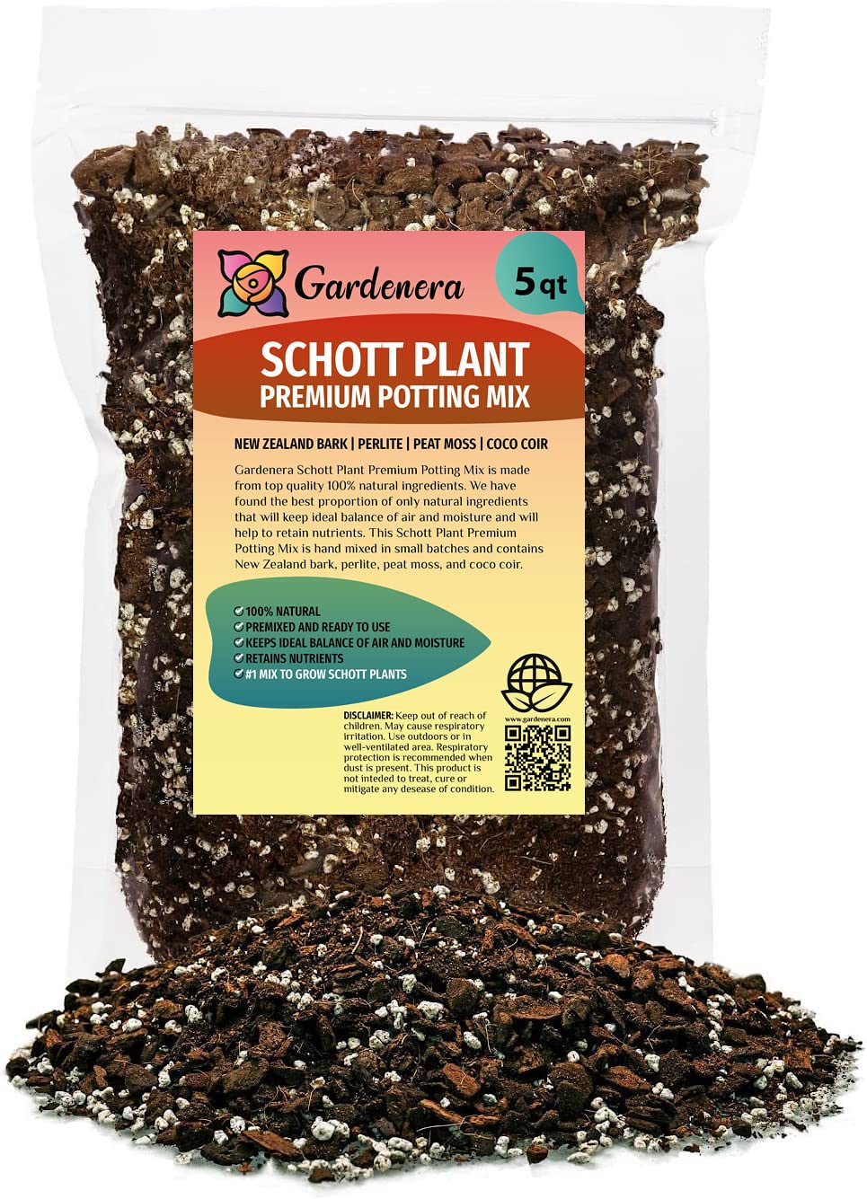 GARDENERA Monstera Lechleriana Schott Planting Mix - Promotes Steady Growth and Healthy Leaves - 10 Quart (2 Bags of 5 Quart)