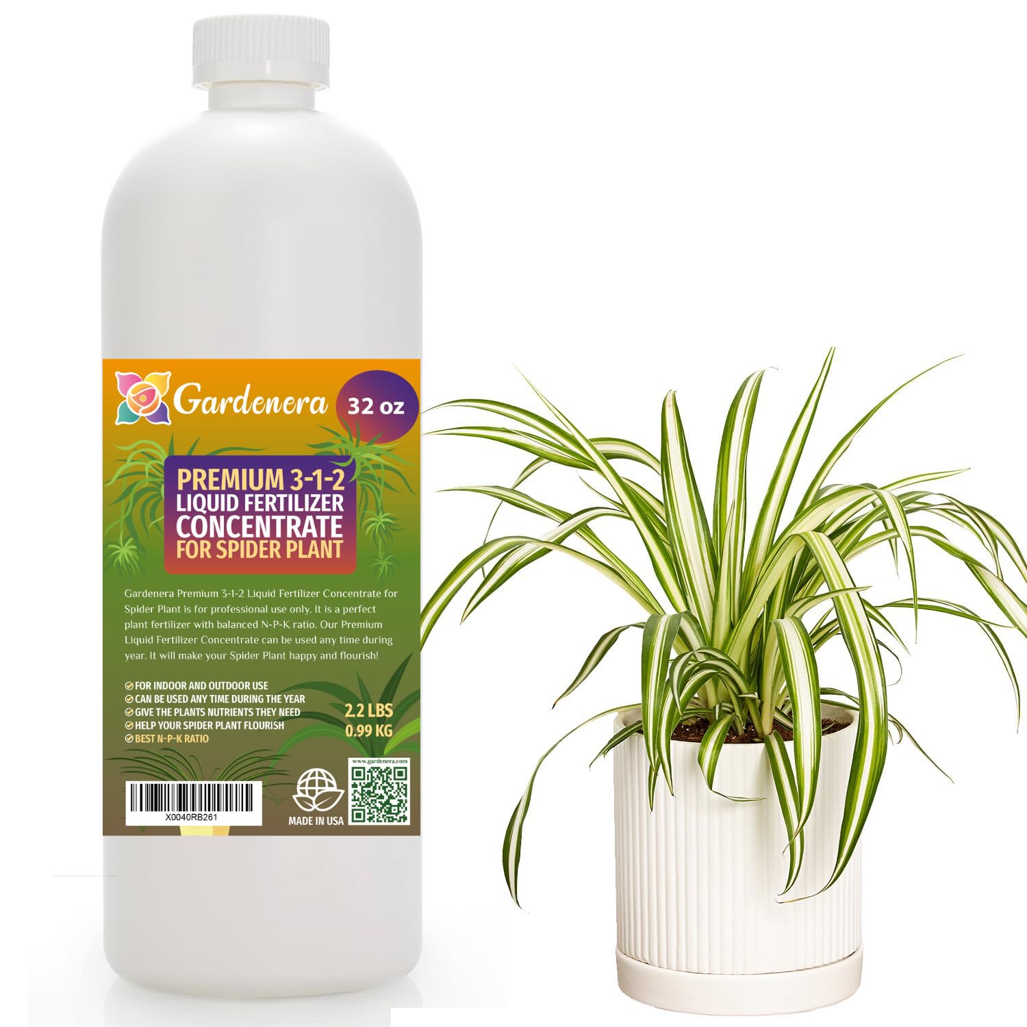 organic liquid fertilizer for indoor plants Premium Liquid Spider Plant Fertilizer - 3-1-2 Concentrate for Indoor Plants and Flowers by Gardenera | Organic Plant Food for Spider Plants