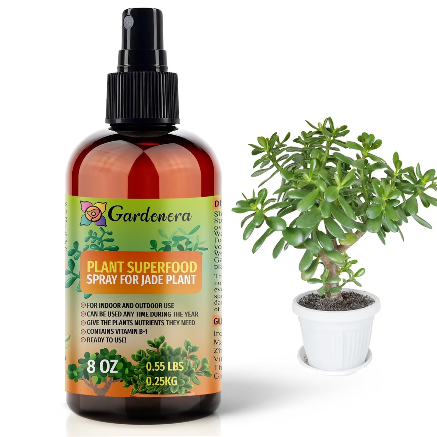 Plant Superfood for JADE Plants with B1 Vitamin, Glucose and Essential Minerals - Organic Plant Food Fertilizer for Indoor & Outdoor JADE Plant Care - 8oz