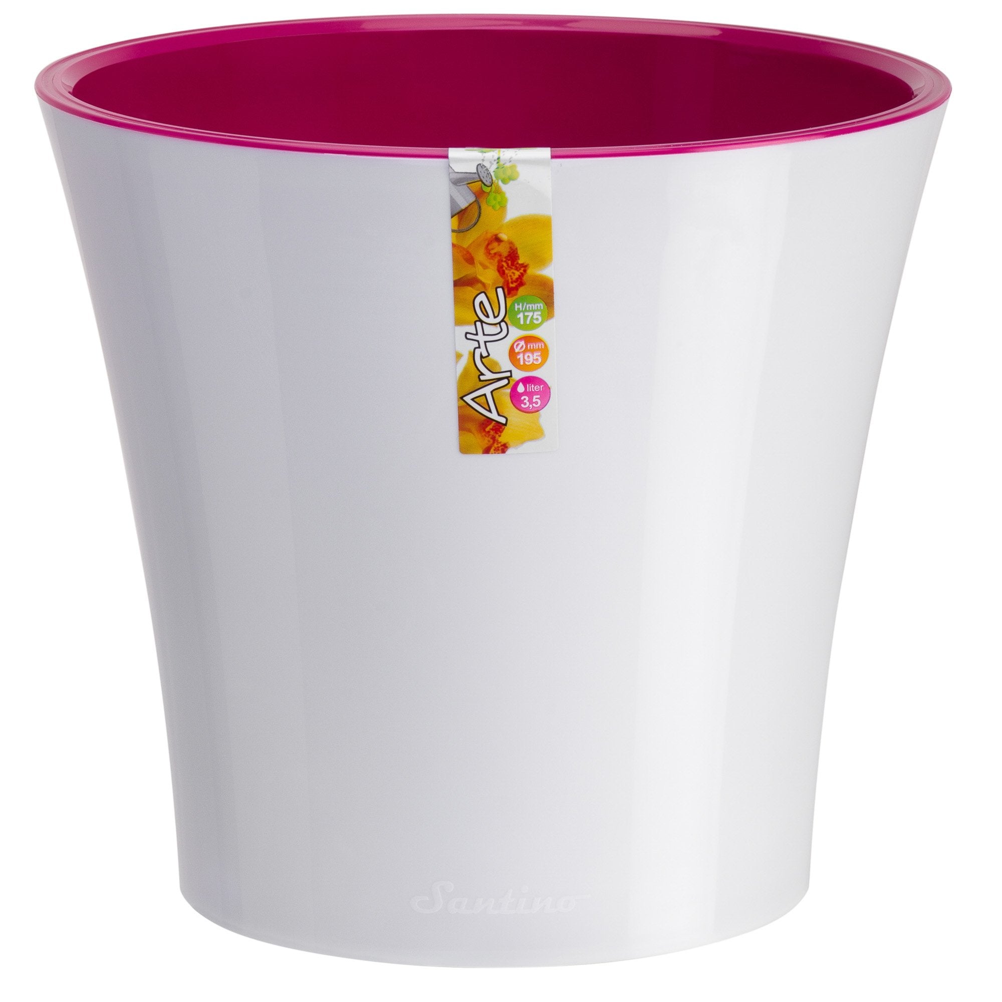 santino arte self watering planter Santino Self Watering Planter Arte 4.3 Inch White/Purple Indoor Flower Pot for All House Plants, Flowers, Herbs,
