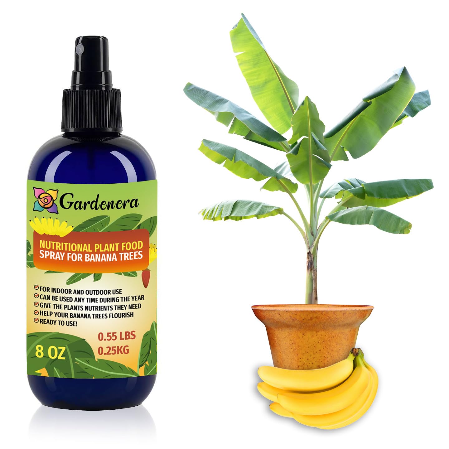 Gardenera Premium Nutritional Plant Food Spray for BANANA - Balanced Nutrition Plant Superfood | Excellent Growth Booster for Banana Trees in Pots - 8oz