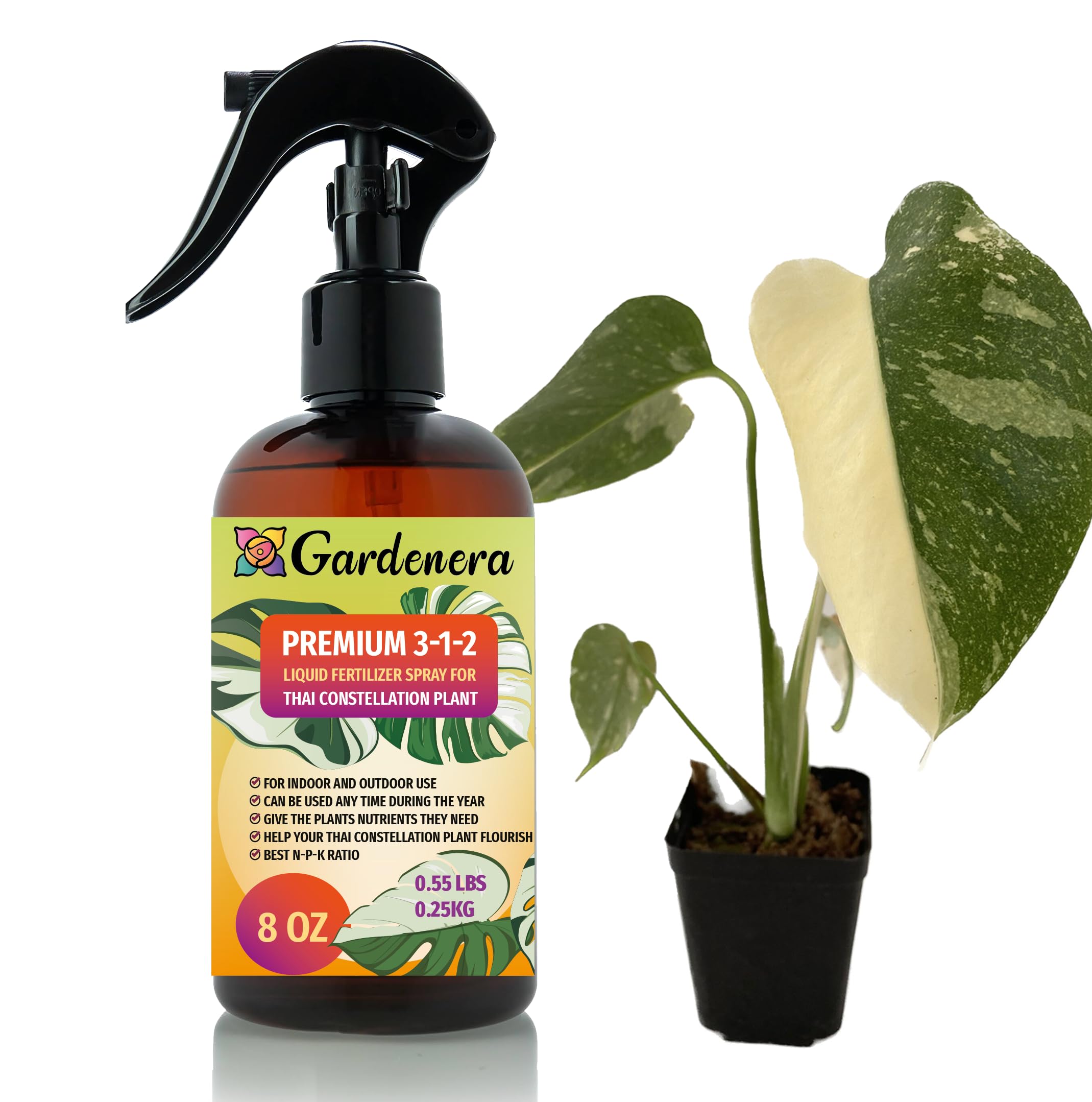 Gardenera Proffesional THAI CONSTELLATION Spray Fertilizer Mist for Home Gardening | 3-1-2 Gentle Blend Mist for Healthy Leaves & Growth | Essential Nutrients for Thai Constellations - 8oz