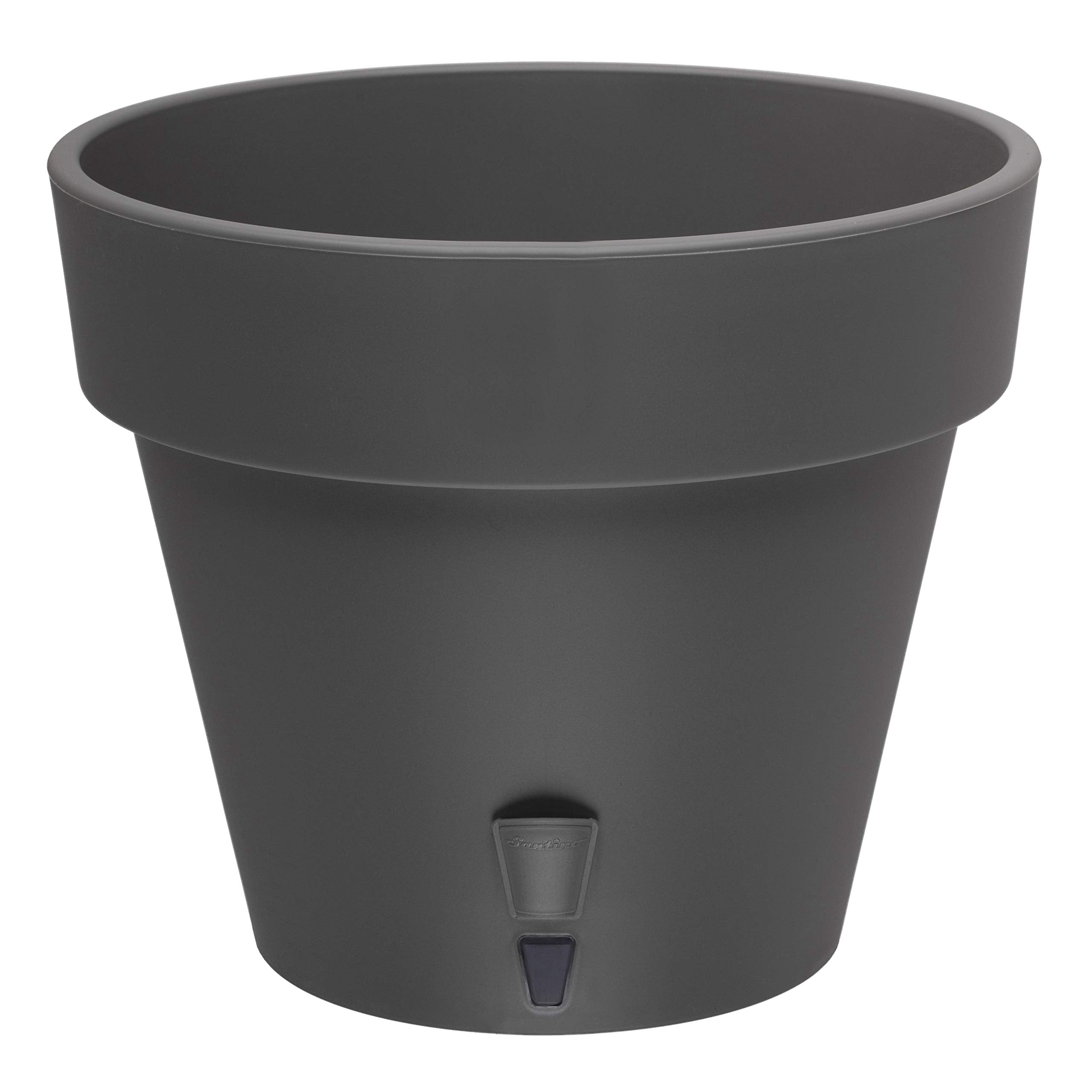 Self Watering Planter Latina 7.9 Inch,Graphite,Indoor/Outdoor Flower Pot with Bottom Watering and Water Level Indicator for All Plants, Flowers, Herbs