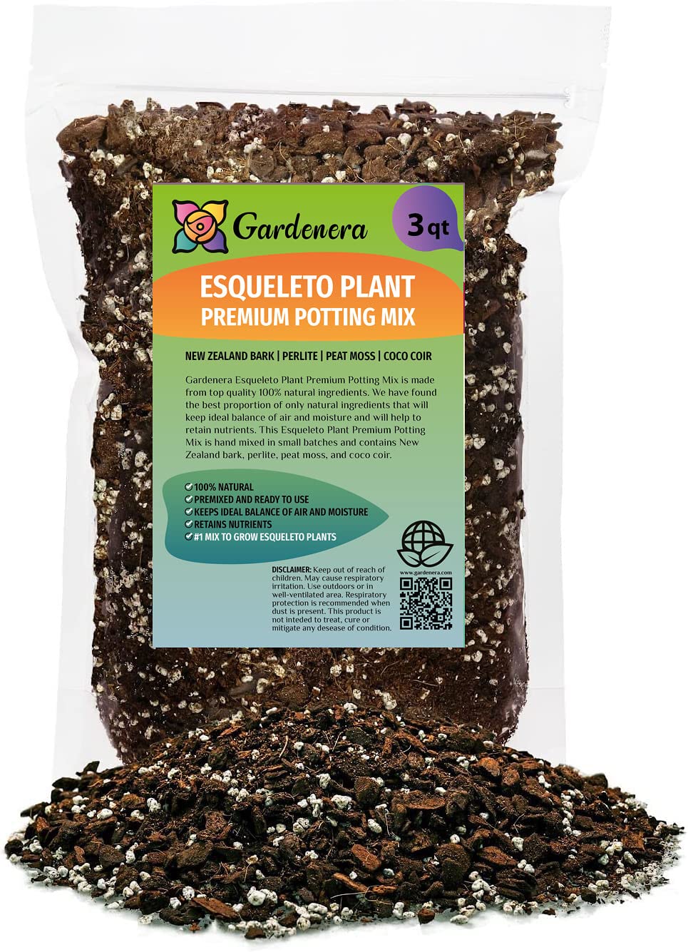 GARDENERA Monstera Esqueleto Soil Mix - Specially Formulated for Strong Root Development - 2 Quart