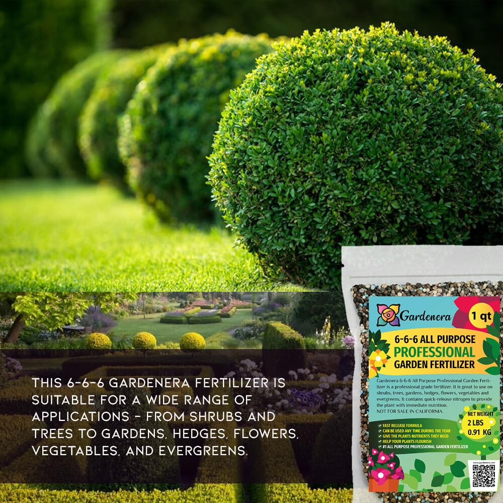 Gardenera 6-6-6 All Purpose Professional Garden Fertilizer - Nourish Your Plants for Healthy Growth and Vibrant Blooms - 1 Quart