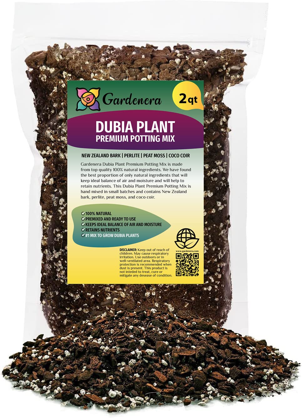 Gardenera Monstera Dubia Potting Soil - Rich Blend of Nutrients for Strong and Healthy Plants - 2 Quart