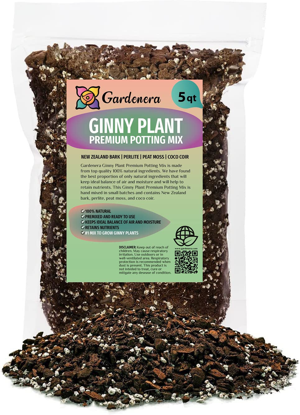 GARDENERA Premium Monstera Ginny Potting Mix - Expertly Crafted for Healthy Growth - 1 Quart