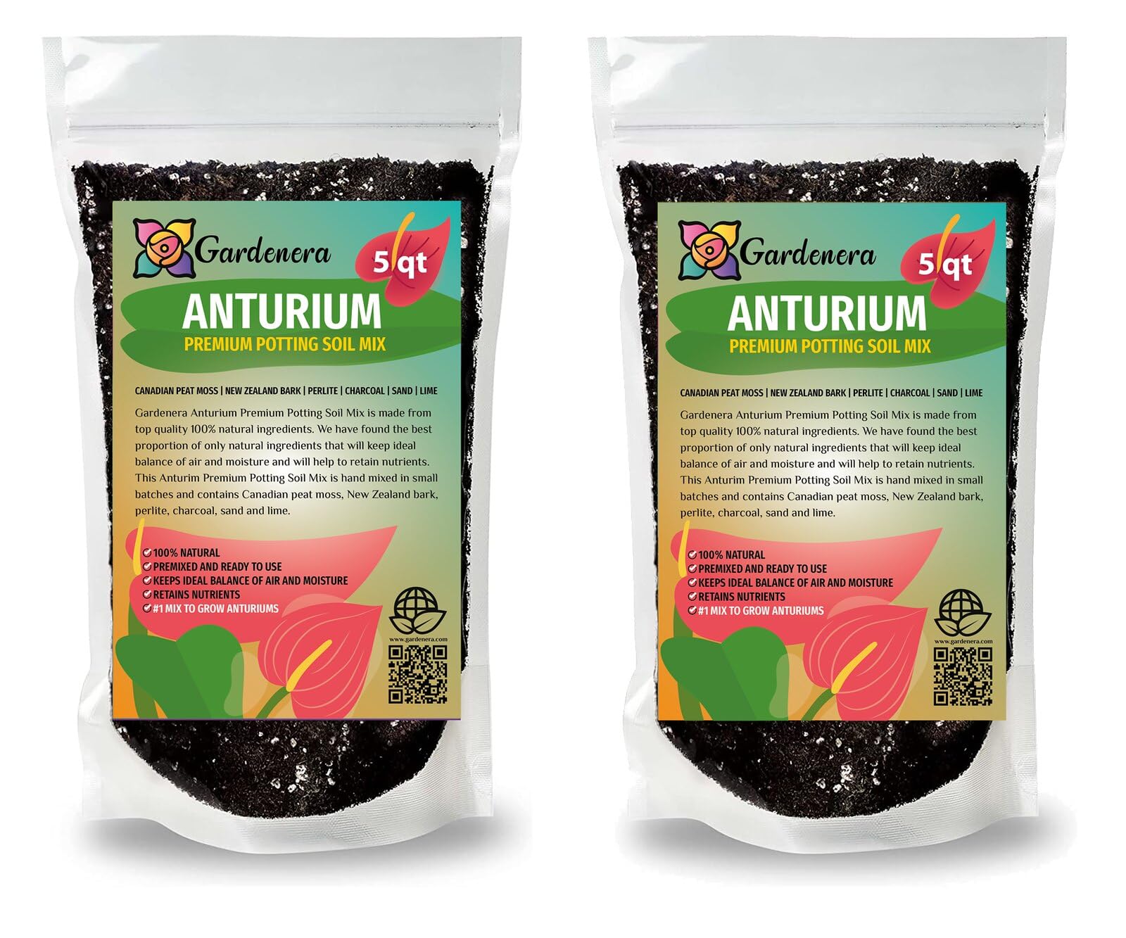 Gardenera Anthurium Potting Mix - Crafted for Superior Performance and Colorful Blooms - 10 QUARTS