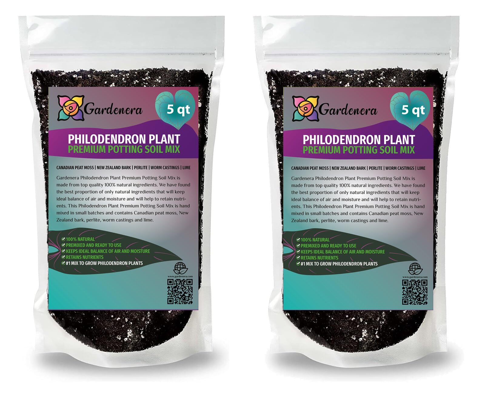 GARDENERA Philodendron Planting Medium - Enhance The Beauty of Your Indoor Jungle - 2 QUARTS