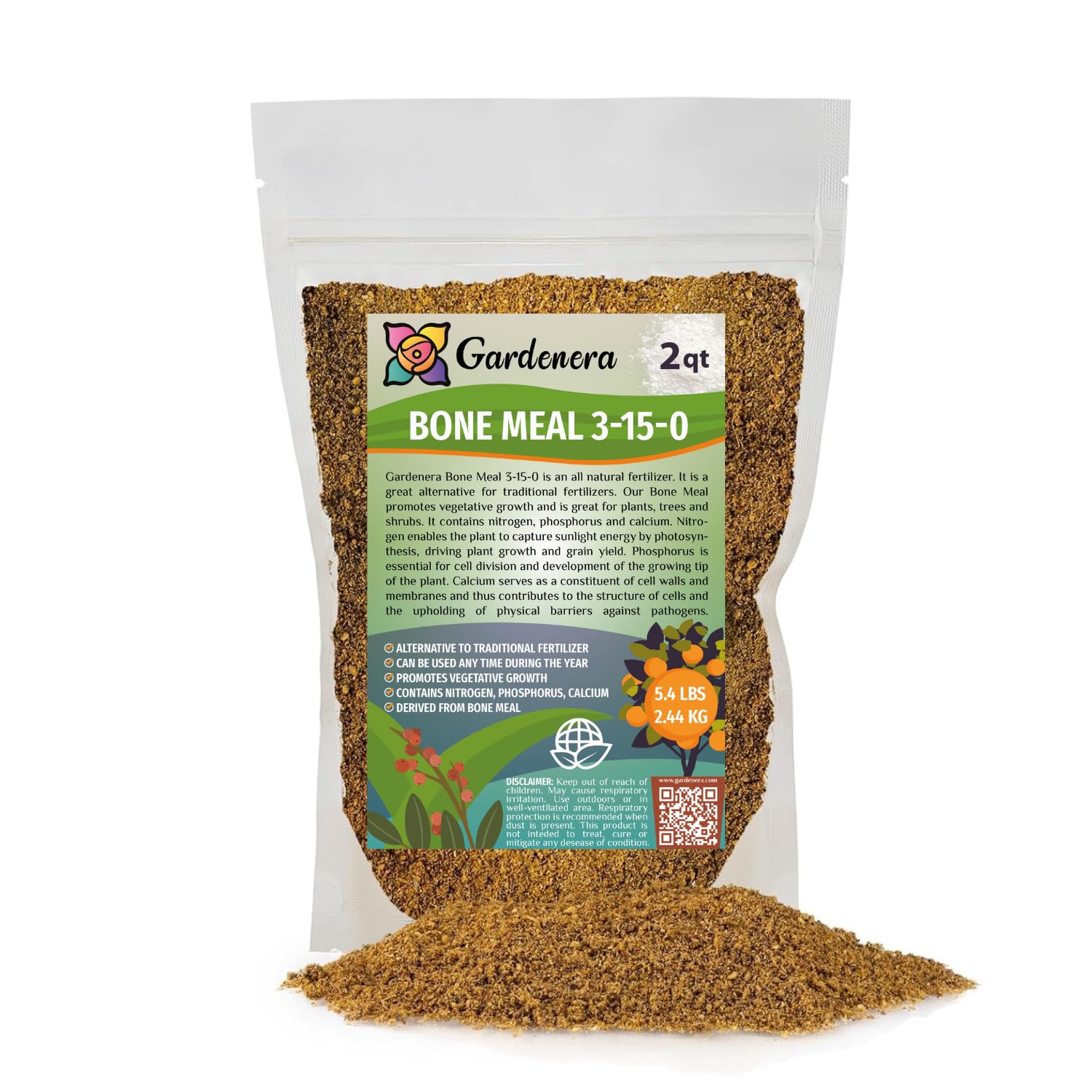 bone meal fertilizer nutrients GARDENERA Natural Bone Meal Fertilizer - Add to Potting Soil - Strong Root Development Organic Gardening for Tomatoes, Peppers, and Bulbs
