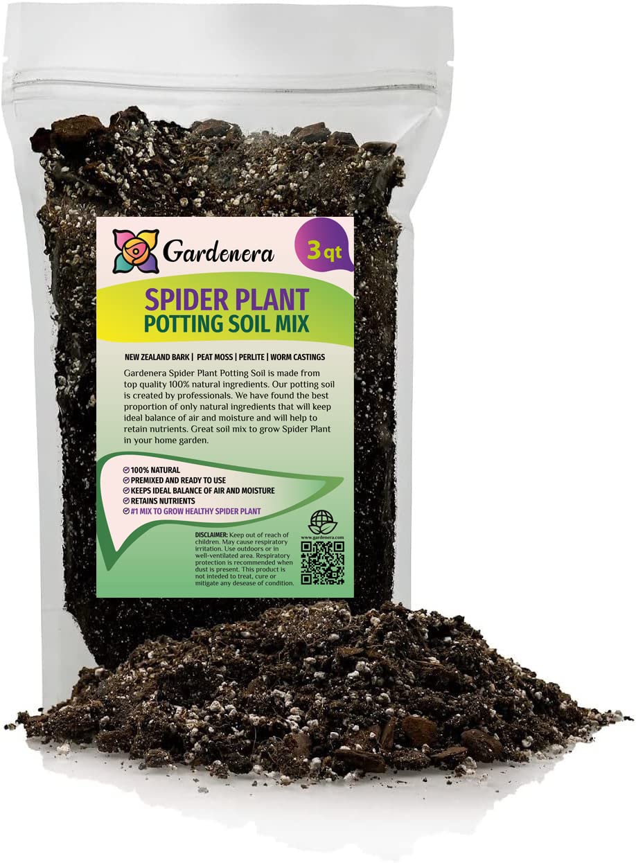 GARDENERA Premium Spider Plant Potting Soil Mix (2 Bags of 5 Quart)