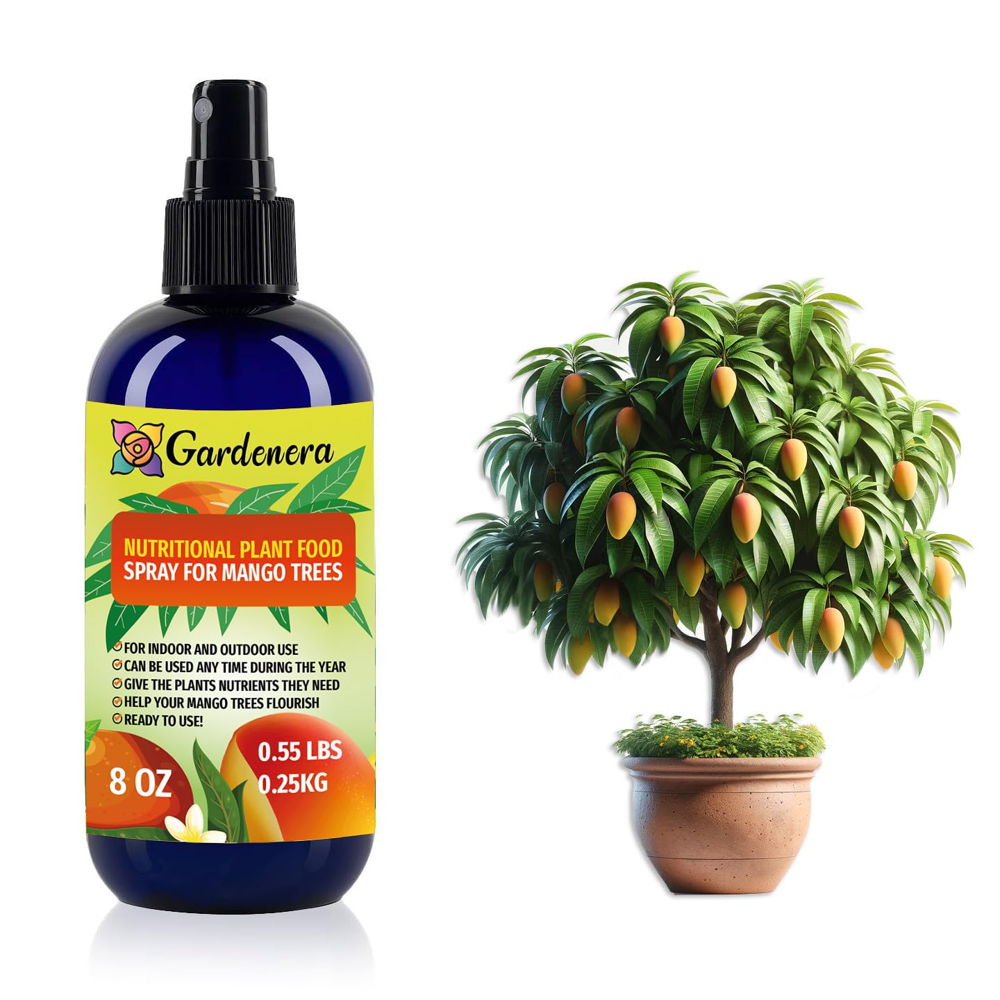 Premium Nutritional Plant Food Spray for ????? - Balanced Nutrition Plant Food | Excellent for All Live Indoor and Outdoor Mango Trees - 8oz