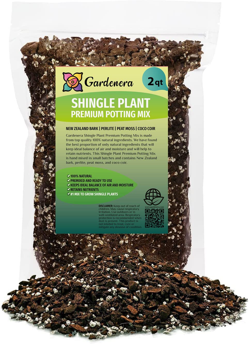 Premium Shingle Plant Planting Mix - Promotes Steady Growth and Vibrant Leaves by Gardenera - 10 Quart (2 Bags of 5 Quart)