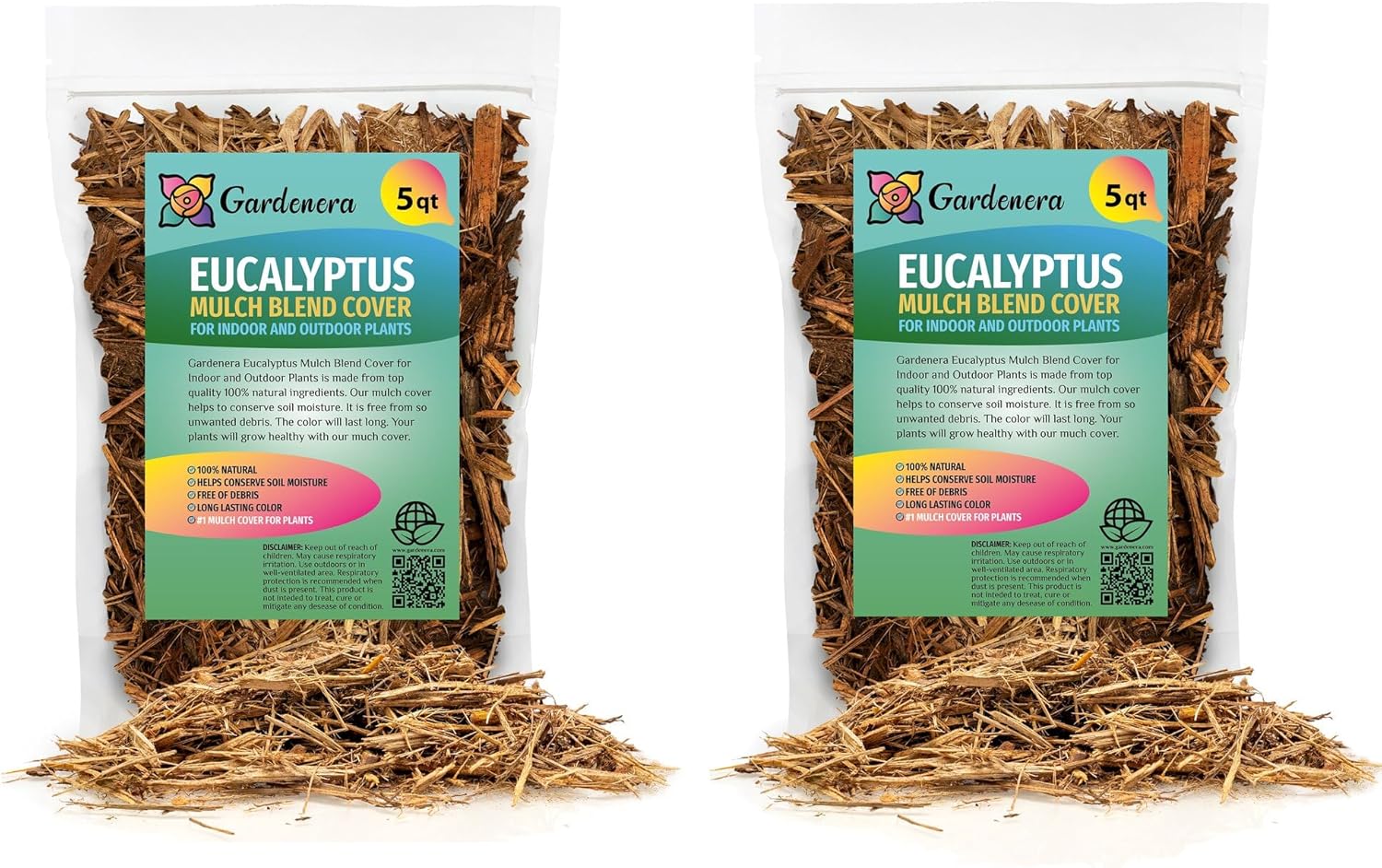 Gardenera Eucalyptus Mulch - Provide Long-Lasting Color and Aromatic Appeal to Your Landscape - 10 QUARTS