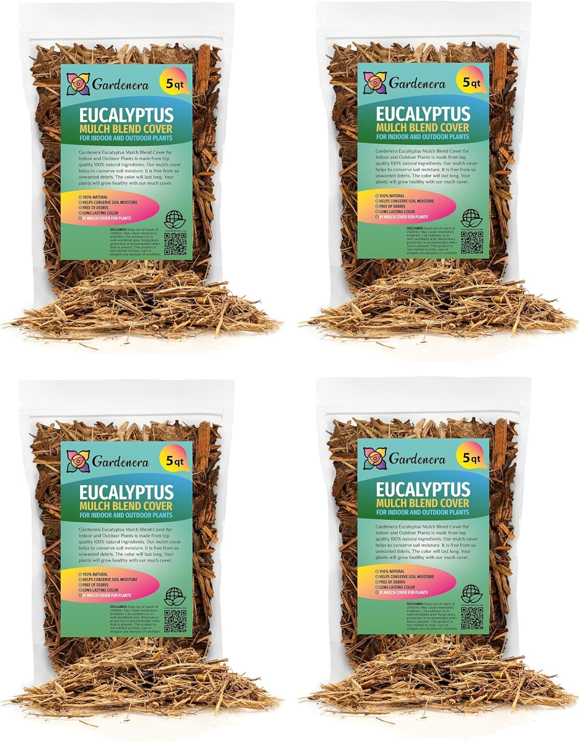 Gardenera Eucalyptus Mulch - Provide Long-Lasting Color and Aromatic Appeal to Your Landscape - 10 QUARTS