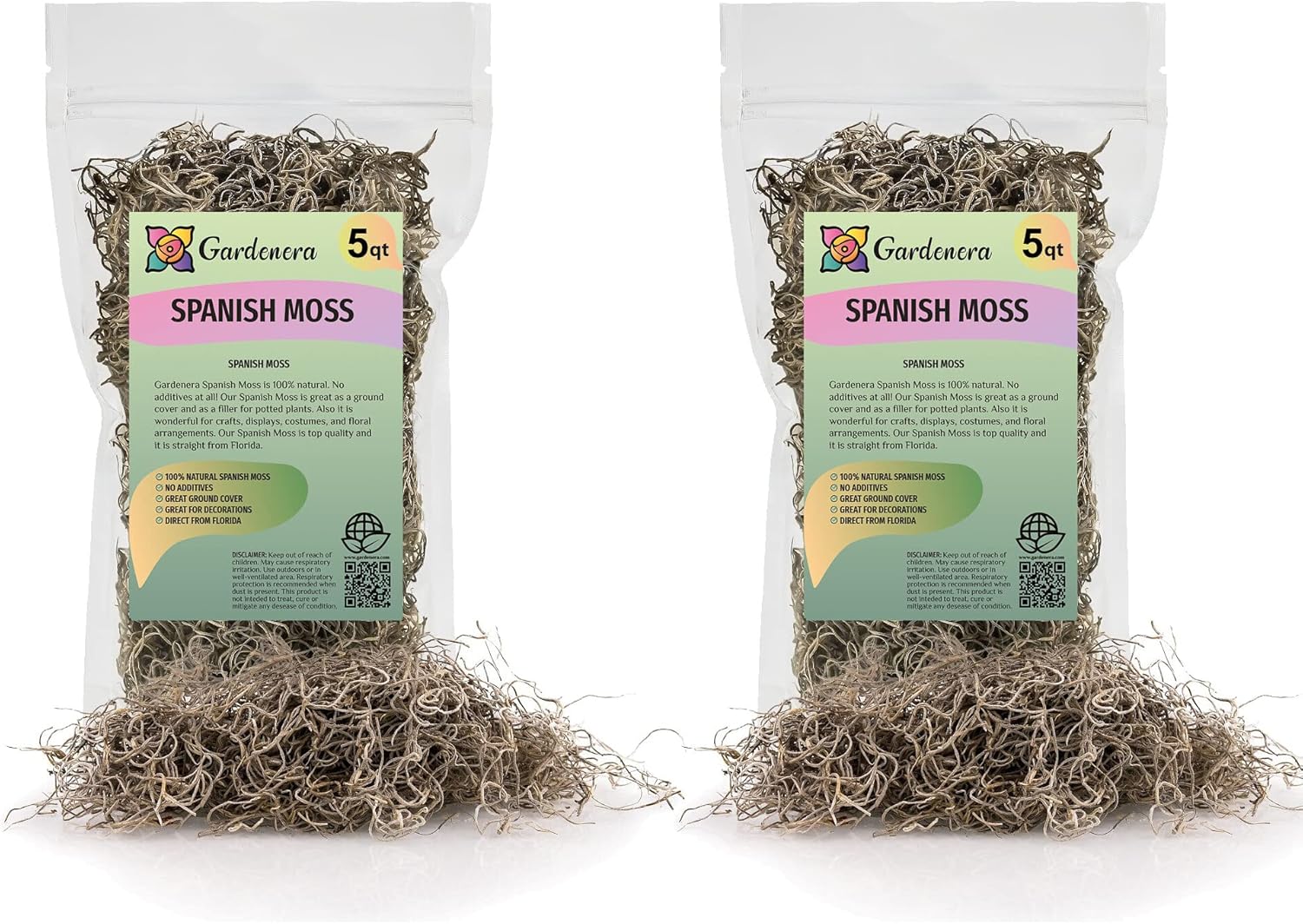 spanish moss for potted plants Premium Natural Spanish Moss | Natural Preserved - 10 Quart - Great Ground Cover