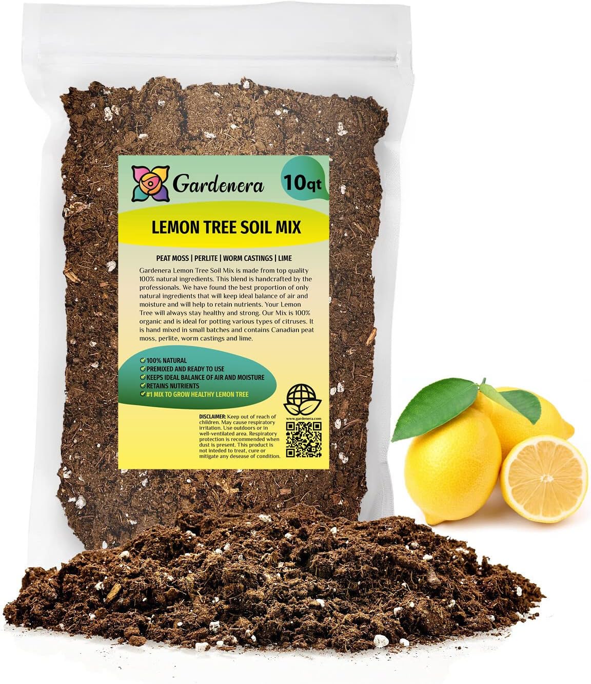 potting mix for lime tree Gardenera's Premium Lemon Tree Soil Mix - Perfect Drainage and Nutrient Retention for Citrus Limon Trees
