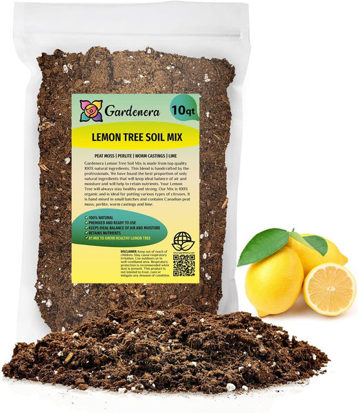 Gardenera's Premium Lemon Tree Soil Mix - Perfect Drainage and Nutrient Retention for Citrus Limon Trees