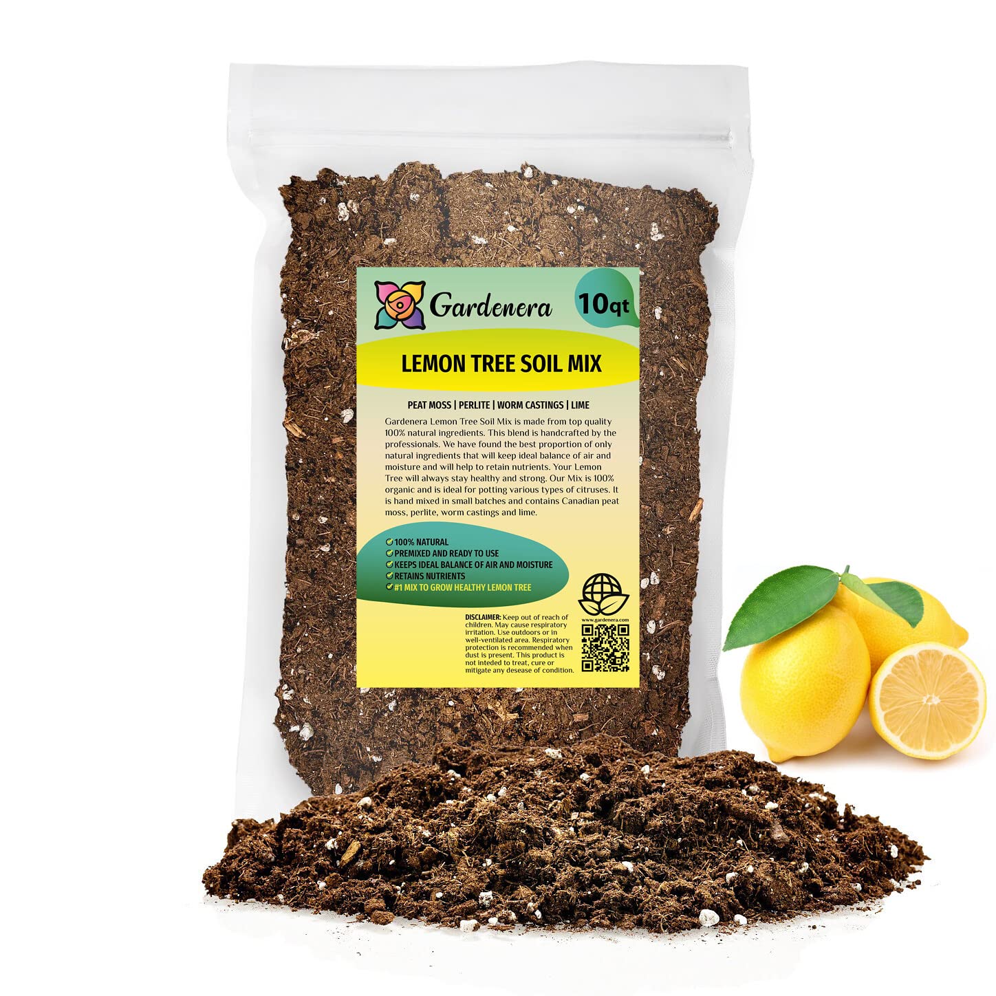 potting mix for trees Gardenera's Premium Lemon Tree Soil Mix - Perfect Drainage and Nutrient Retention for Citrus Limon Trees