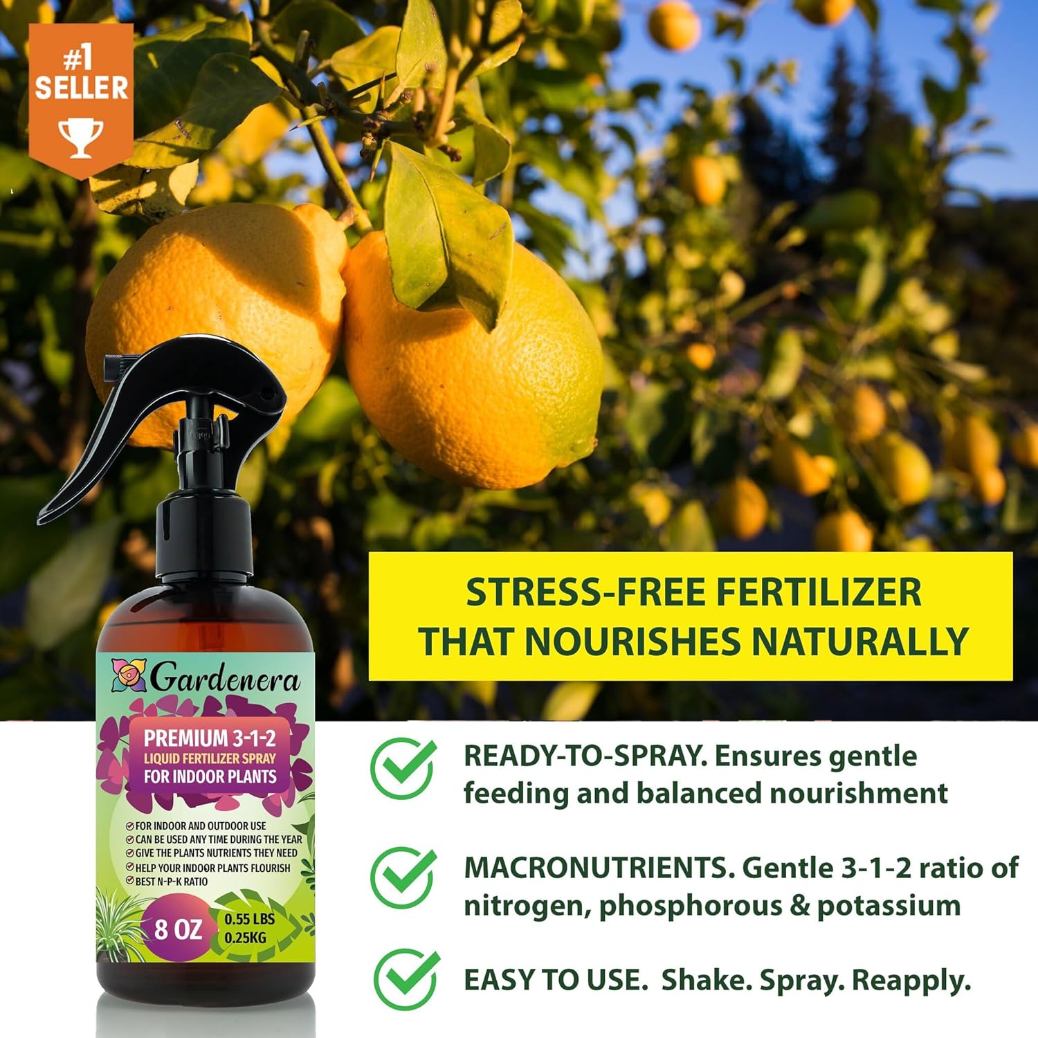 pothos fertilizer ratio Gardenera Professional POTHOS Spray Fertilizer Mist for Home Gardening | 3-1-2 Gentle Blend Mist for Healthy Leaves & Growth