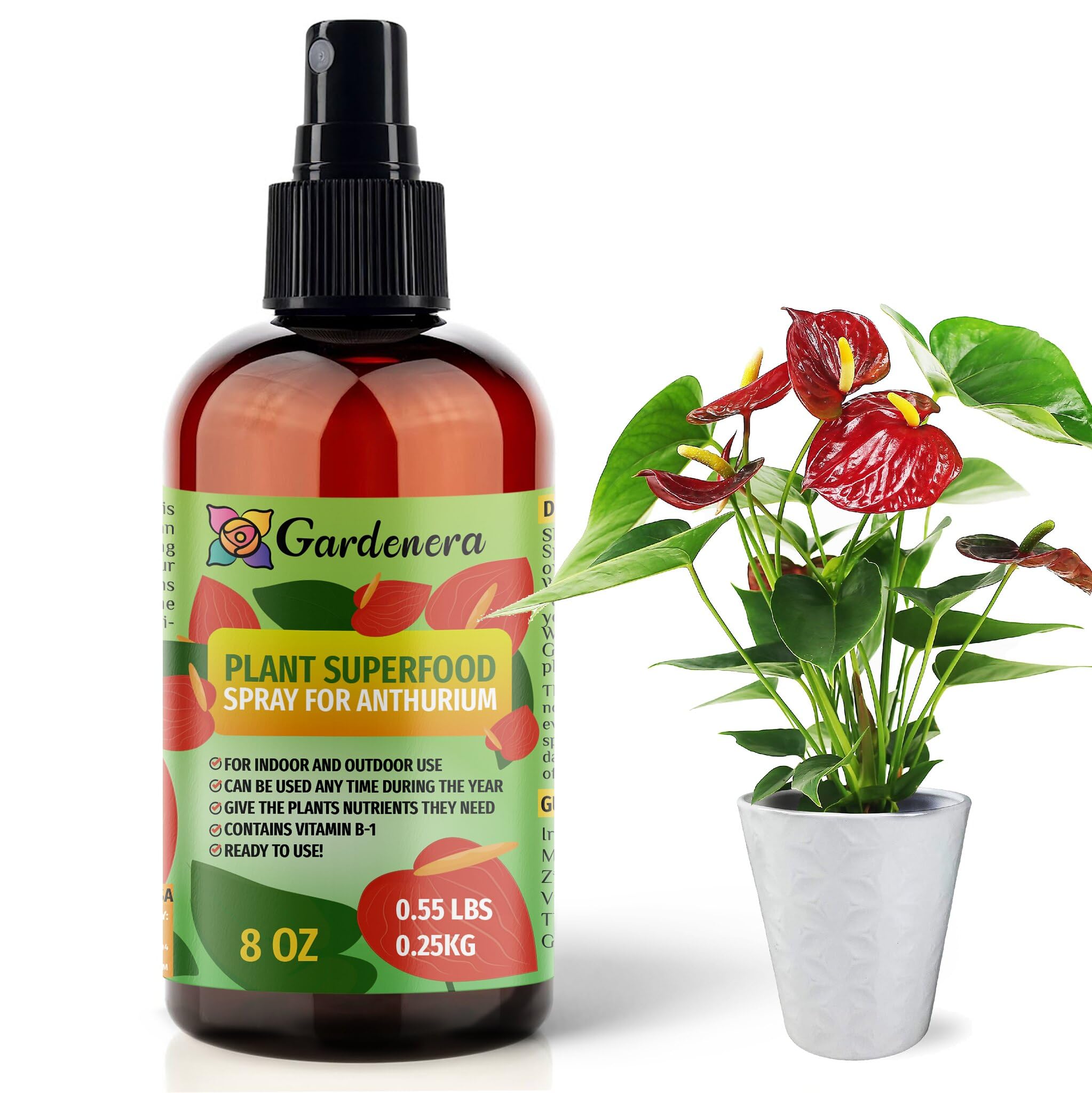 Plant Superfood for ANTHURIUM Plants with B1 Vitamin, Glucose and Essential Minerals - Organic Plant Food Fertilizer for Indoor & Outdoor ANTHURIUM Plant Care - 8oz