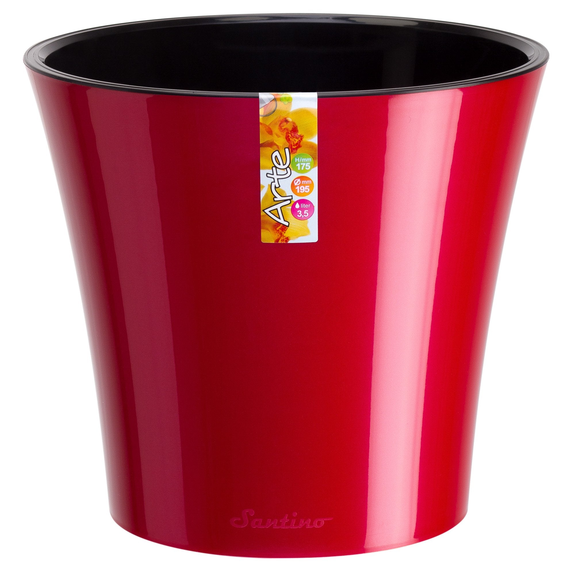 Santino Arte Self Watering Planter, 4.3 Inch, Red-Pearl/Black