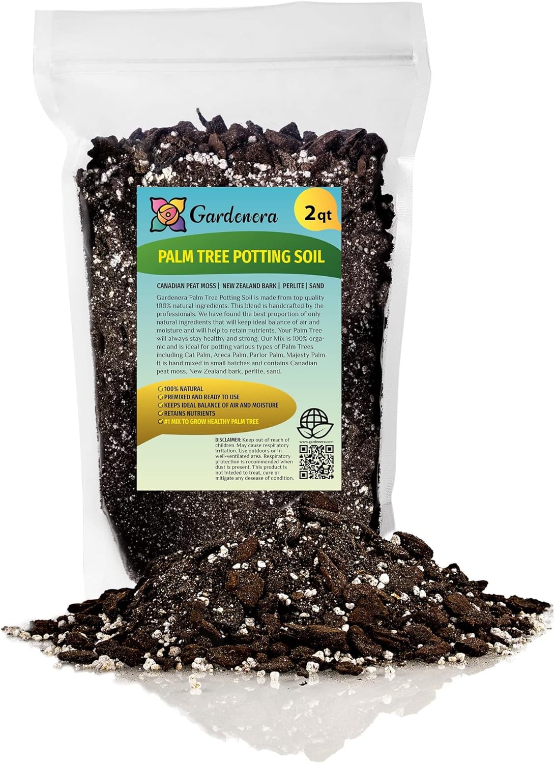 GARDENERA Palm Tree Potting Mix - The Ultimate Soil for Strong and Healthy Palms - Top Choice for Palm Tree Growers [10 QUART BAG]