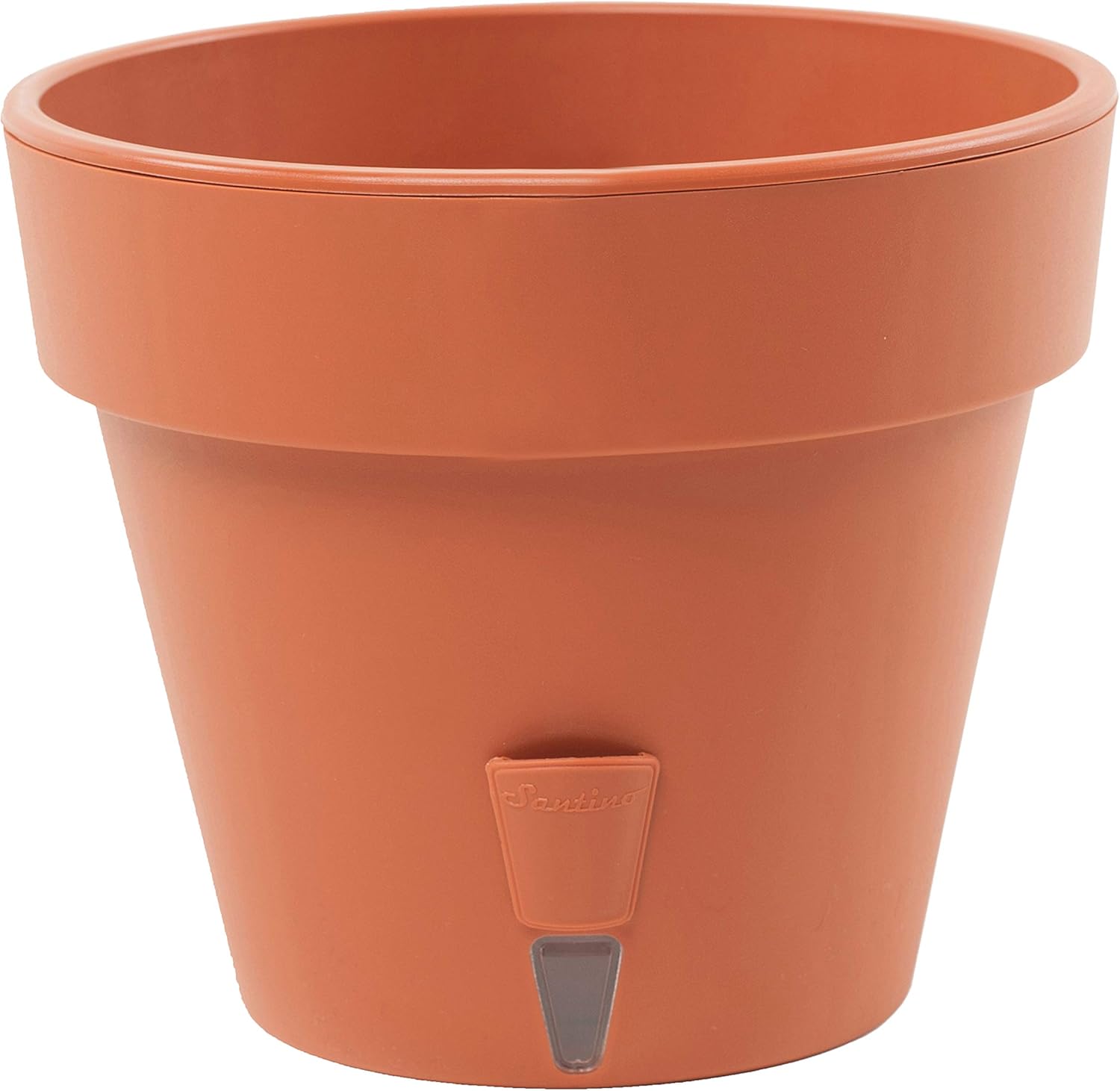 Santino Self Watering Planter Latina 11.8 Inch Terracotta Flower Pot with Bottom Watering and Water Level Indicator for Indoor/Outdoor use for All Plants, Flowers, Herbs