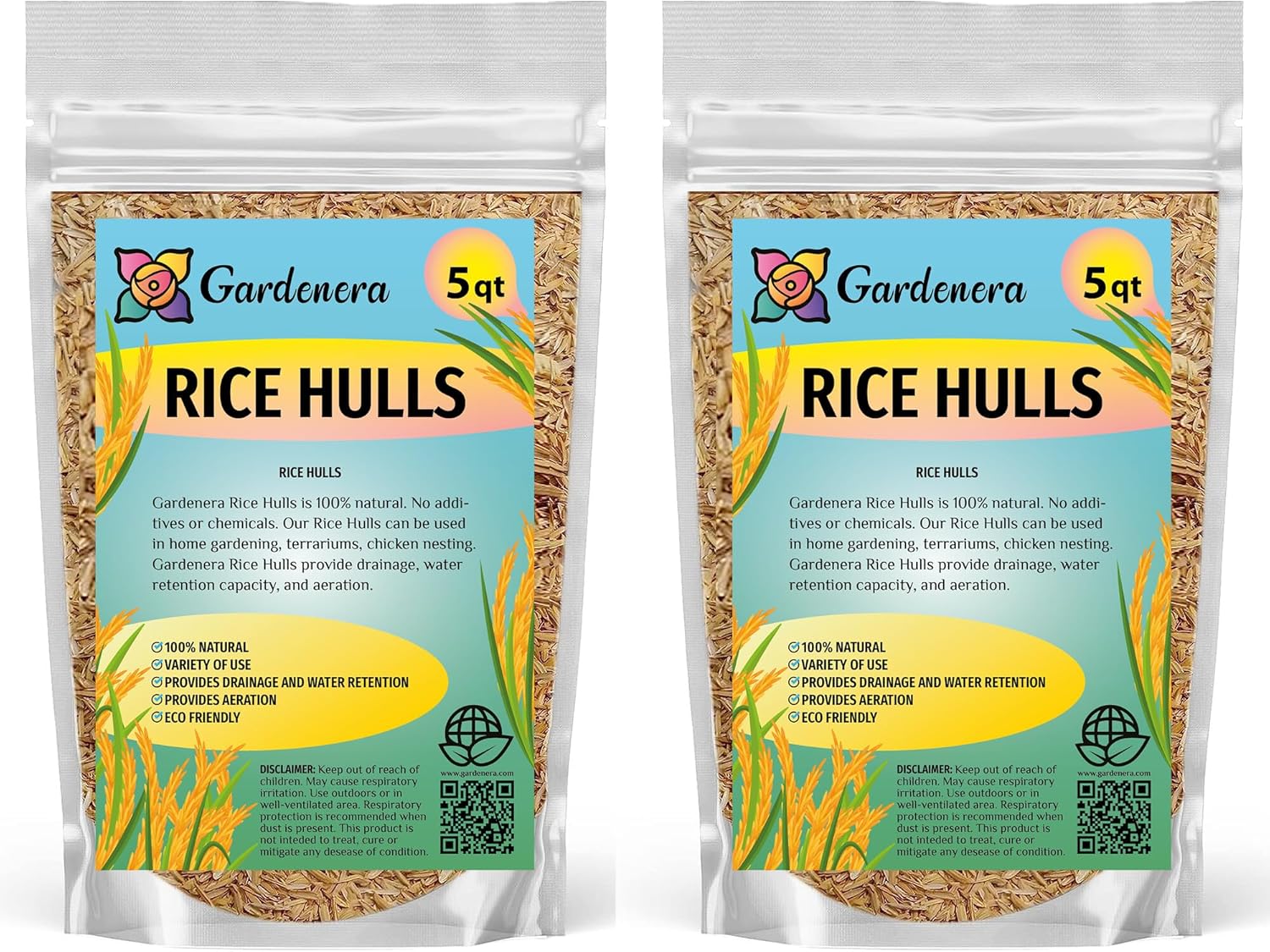 Sustainable Gardening Made Easy: Gardenera Rice Hulls - Harness The Power of Natural Mulch and Plant Protection - 10 QUARTS