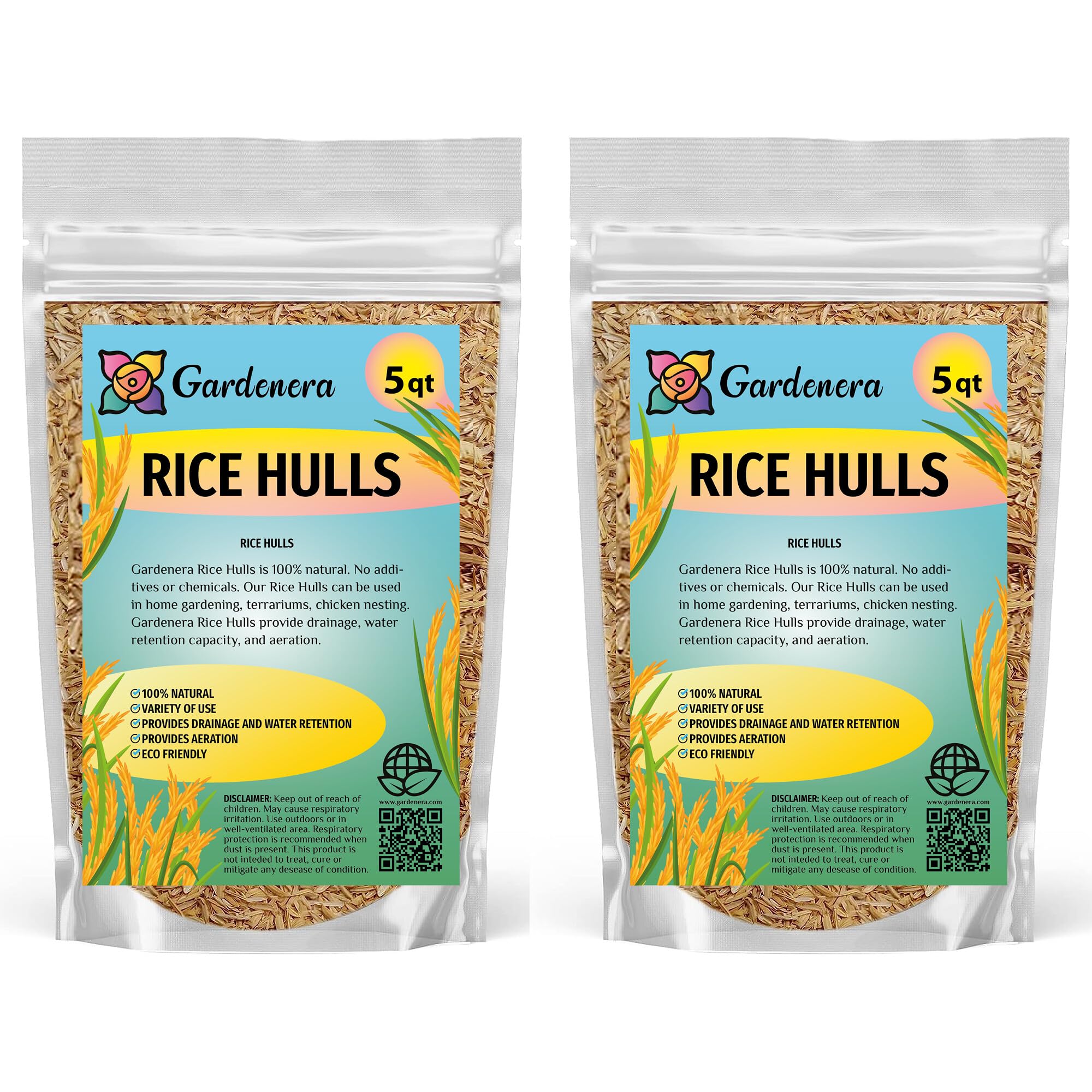 Sustainable Gardening Made Easy: Gardenera Rice Hulls - Harness The Power of Natural Mulch and Plant Protection - 10 QUARTS