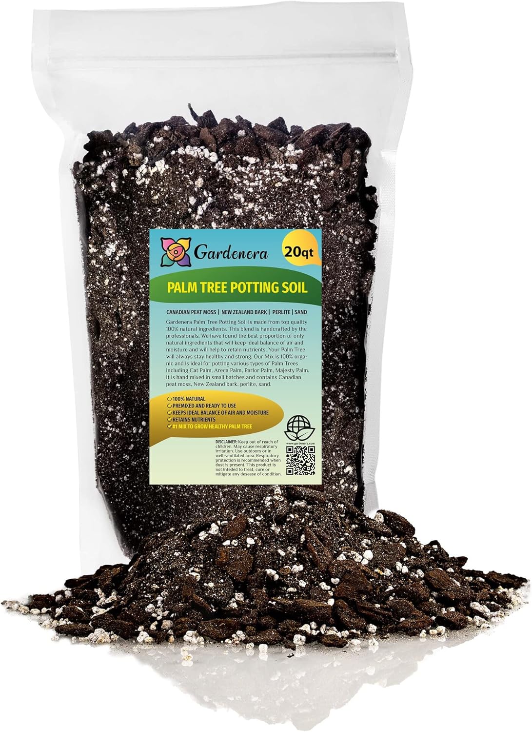 GARDENERA Palm Tree Potting Mix - The Ultimate Soil for Strong and Healthy Palms - Top Choice for Palm Tree Growers [10 QUART BAG]