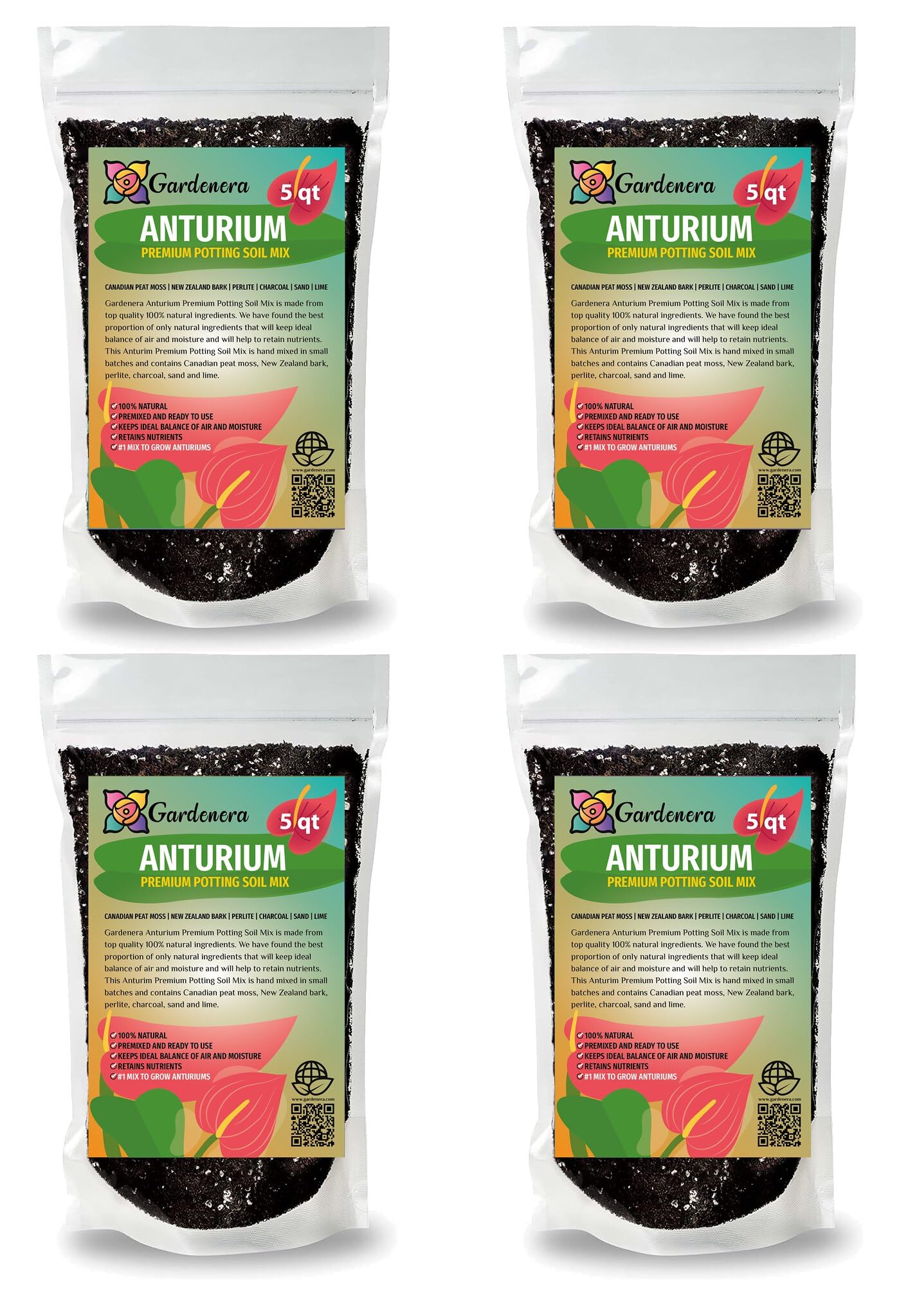 Gardenera Anthurium Potting Mix - Crafted for Superior Performance and Colorful Blooms - 10 QUARTS