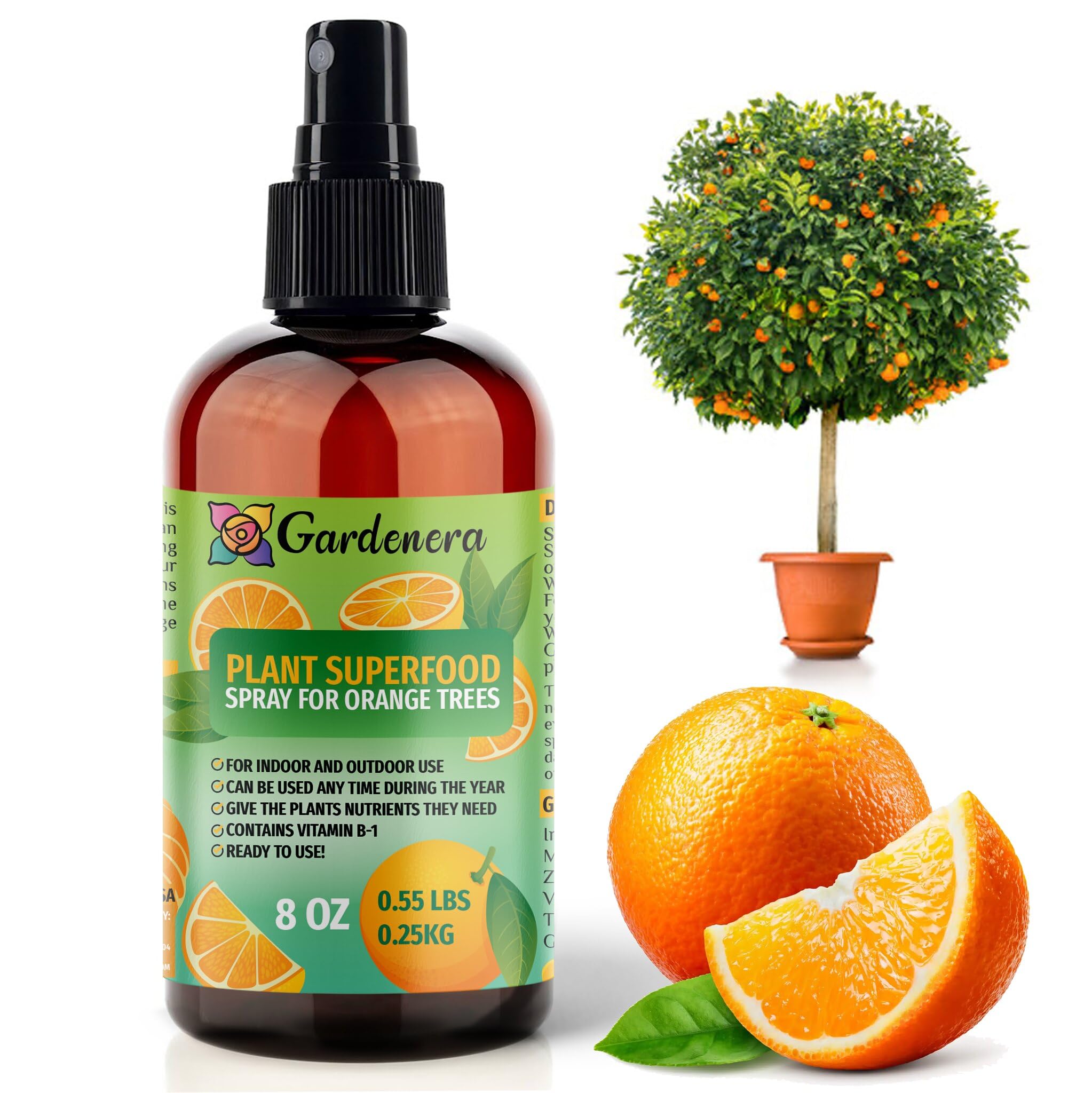 Plant Superfood for ORANGE TREE with B1 Vitamin, Glucose and Essential Minerals - Organic Plant Food Fertilizer for Indoor & Outdoor ORANGE TREES Care - 8oz