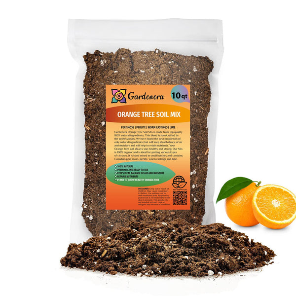 organic citrus potting mix Gardenera's Premium Orange Tree Soil Mix - Quick Drain Potting Soil for Growing and Repotting Citrus Sinensis