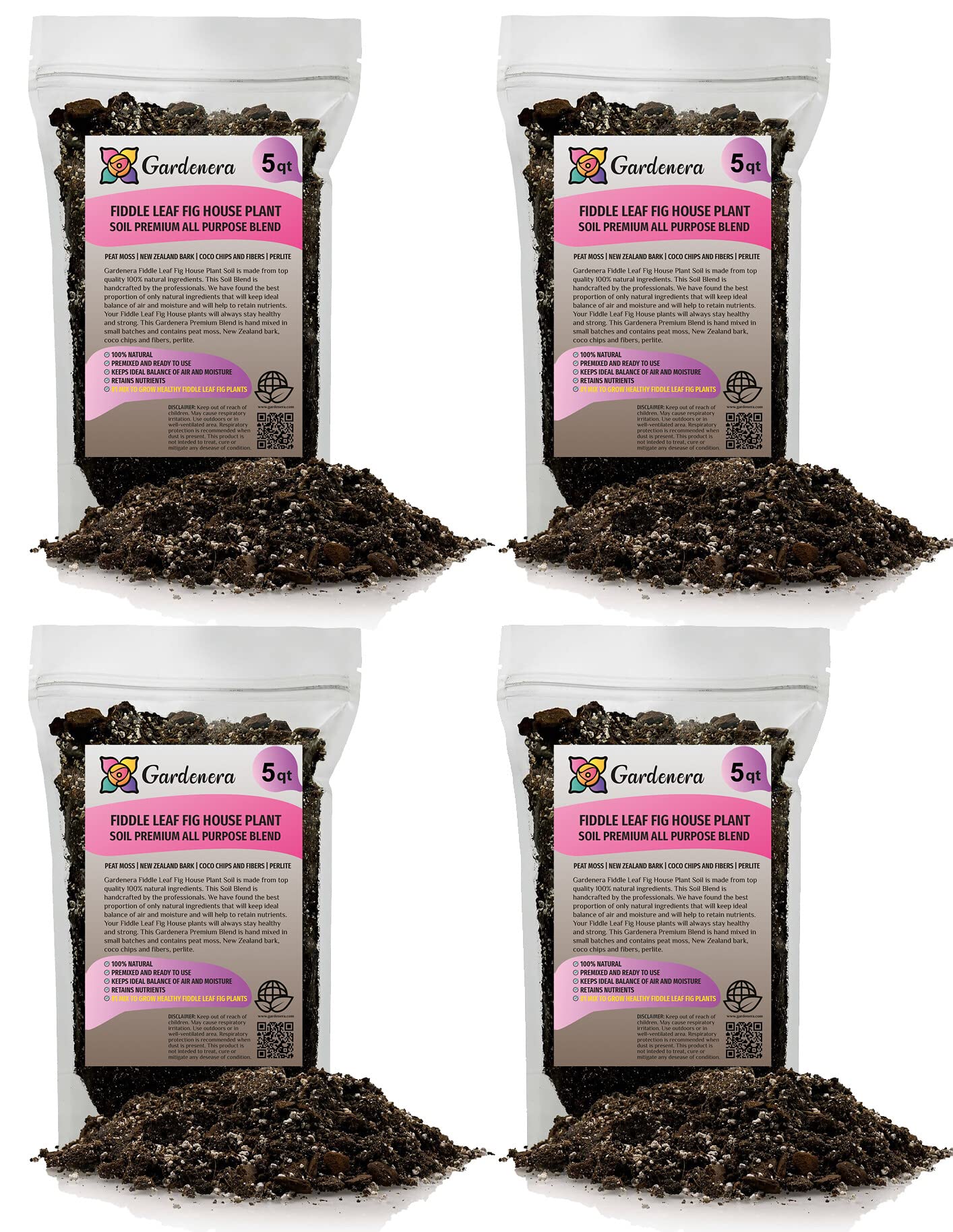 best soil mix for fiddle leaf fig Gardenera Fiddle Leaf Fig Soil Mix - 10 Quart - Premium Blend of Peat Moss, New Zealand Bark, Coco Chips, and Perlite for All Purpose Planting