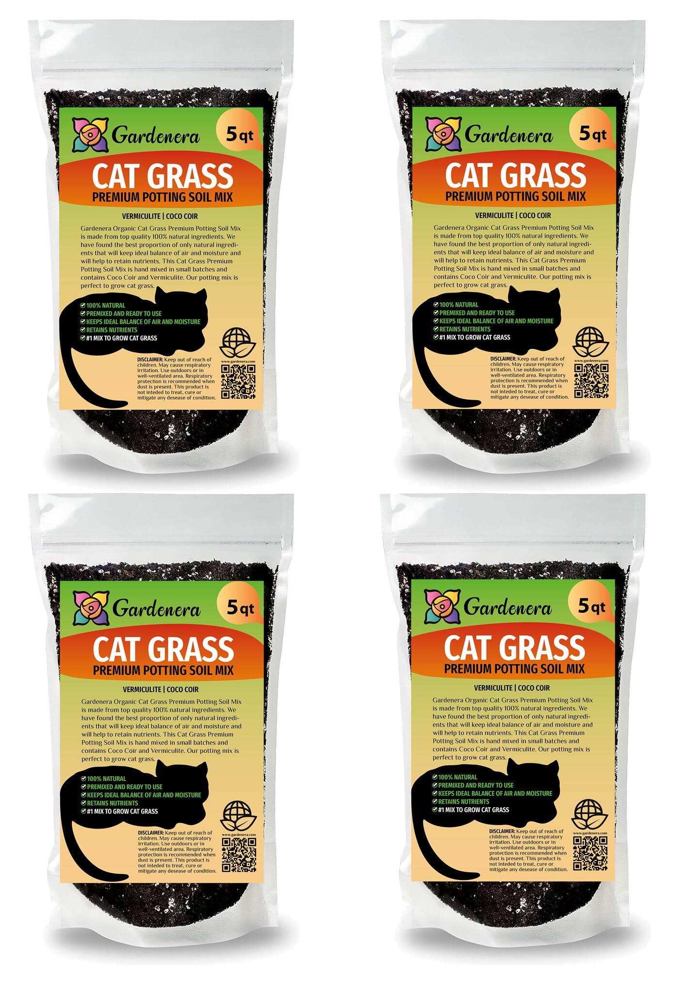 Gardenera Cat Grass Planting Soil - Provide Your Cat with a Safe and Healthy Greenscape - 10 QUARTS