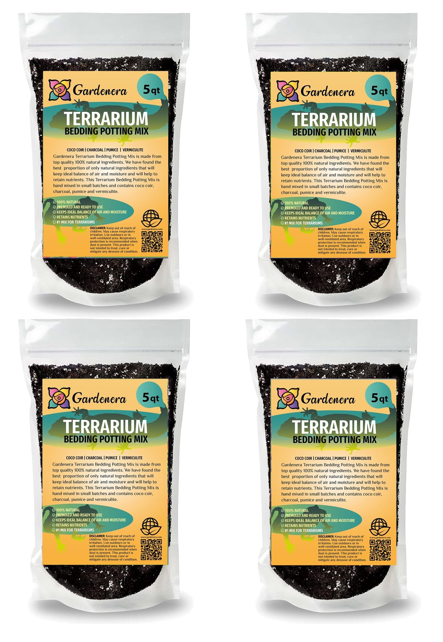 Elevate Your Terrariums with Gardenera Terrarium Potting Mix - Carefully Mixed Coco Coir, Charcoal, Pumice, and Vermiculite - 10 QUARTS