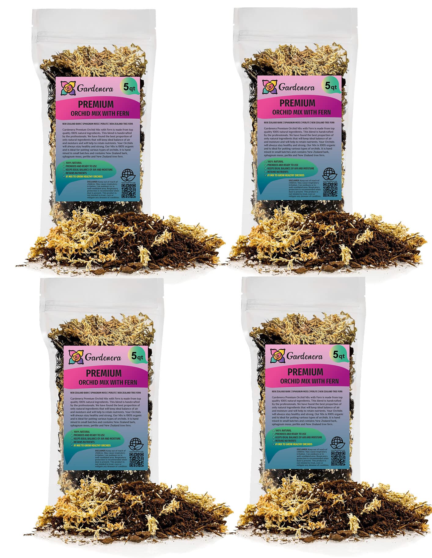 potting mix for orchid GARDENERA Premium Orchid Potting Soil - 1 QUART - Made with The Finest Ingredients - Fern, Pine Bark, Sphagnum Moss and Perlite