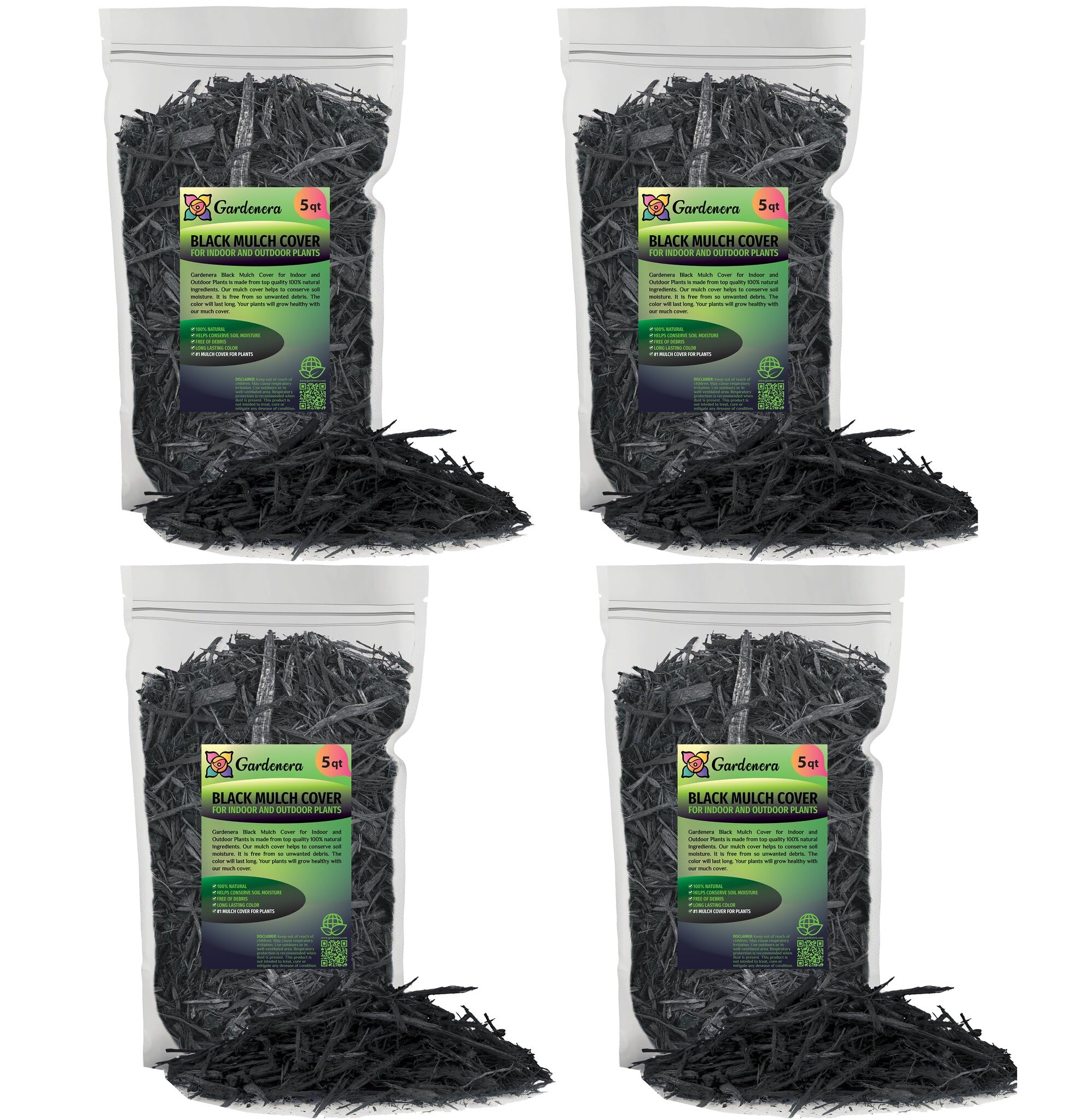 Gardenera Black Mulch - Improve Soil Fertility and Insulate Plant Roots - 10 QUARTS