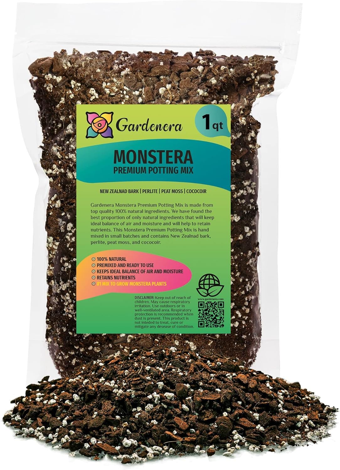 monstera soil mix ratio Gardenera Premium Monstera Potting Soil - 10 QUART