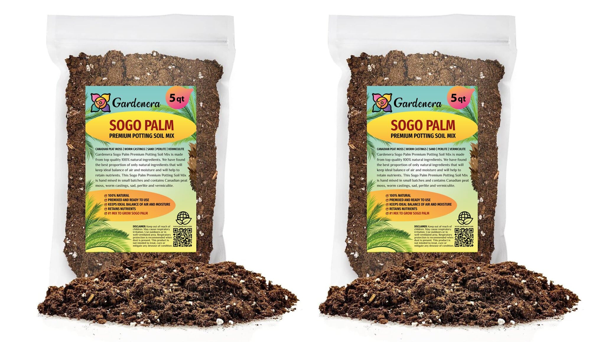 soil for palm plant Gardenera Sogo Palm Plant Potting Soil - All-Natural Blend for Thriving Sogo Palm Plants - Boosts Root Health and Distinctive Form