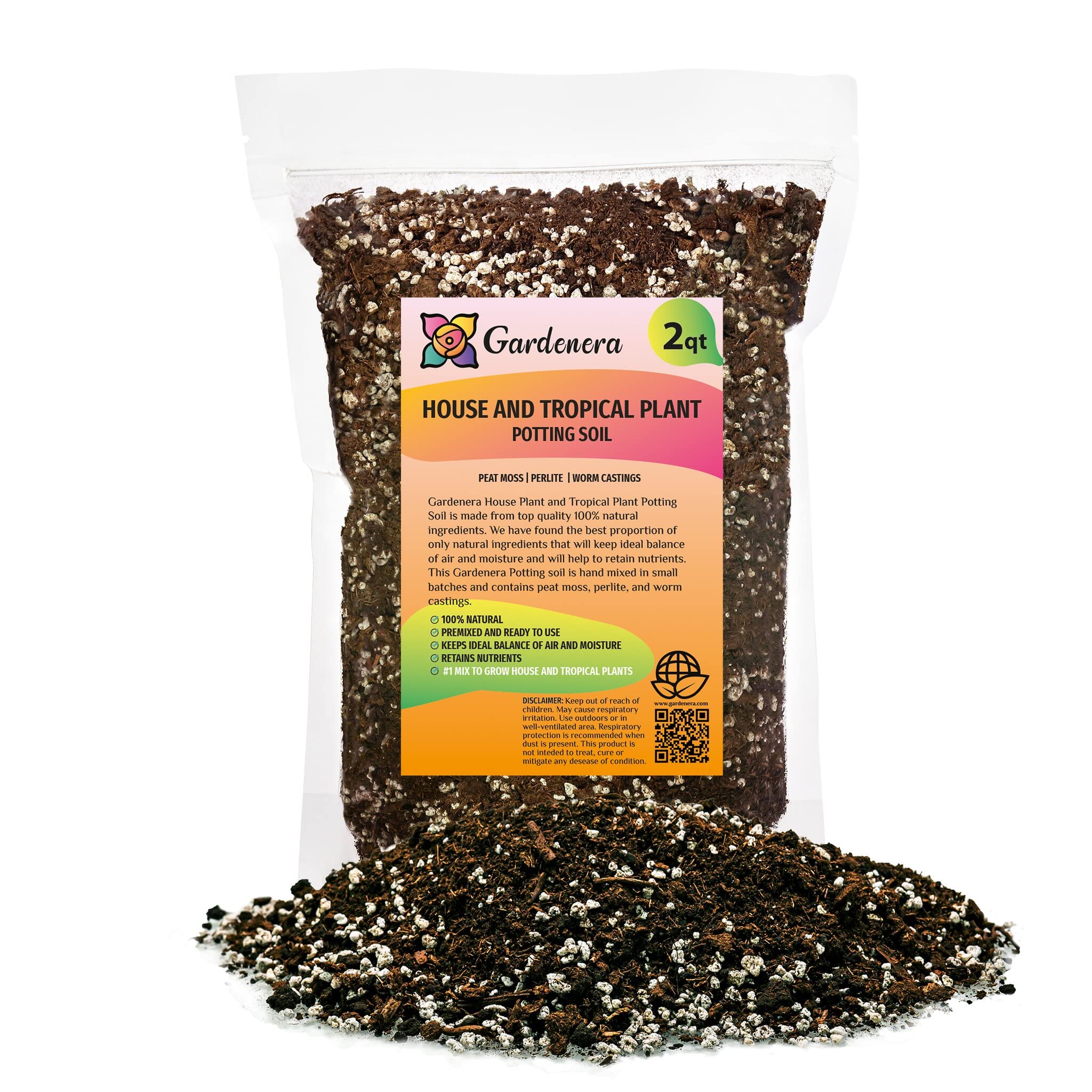 small bags of potting mix Gardenera Premium House Plant and Tropical Plant Potting Soil - 20 QUART